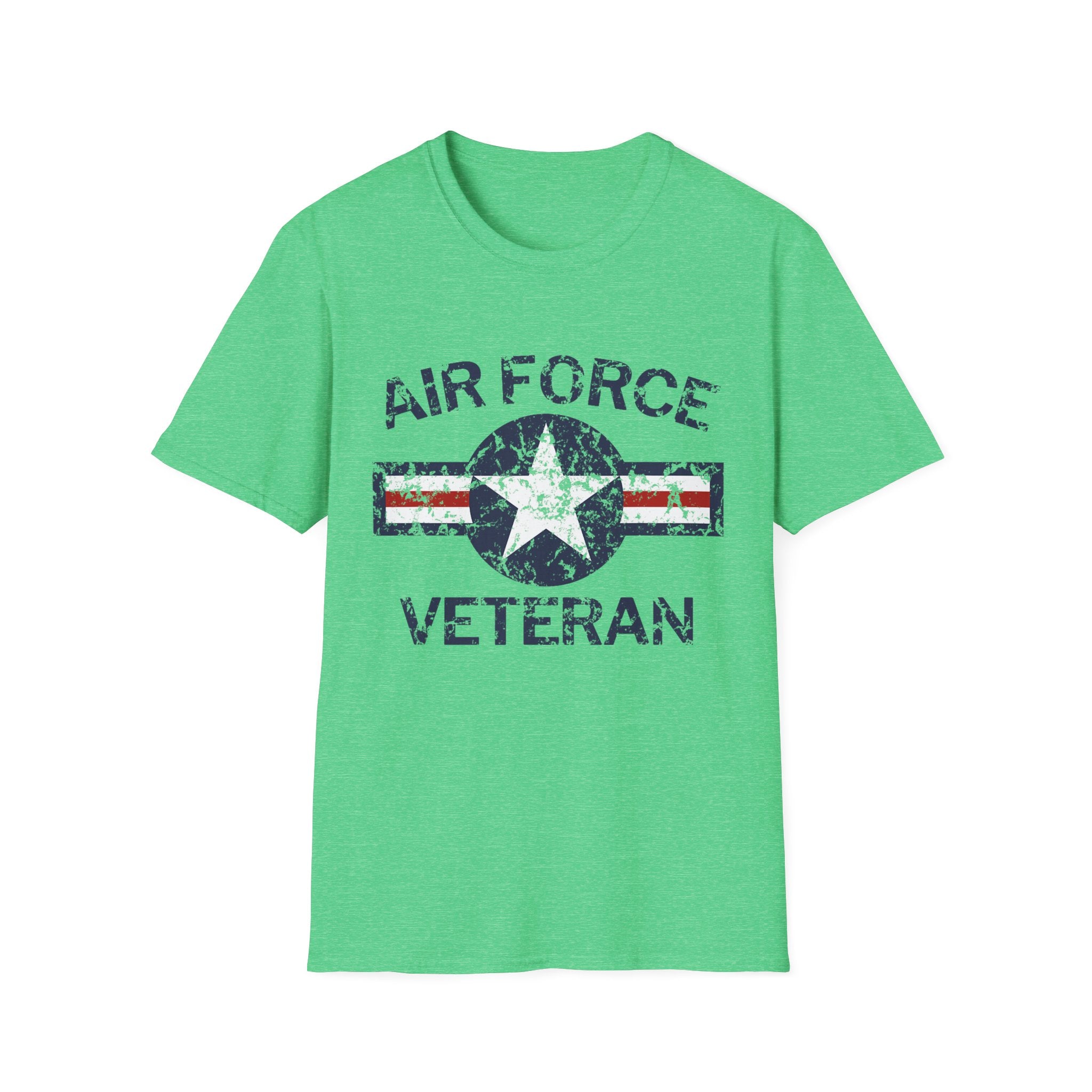 Air Force Veteran Distressed Logo T-Shirt | Military Star Stripe Tee