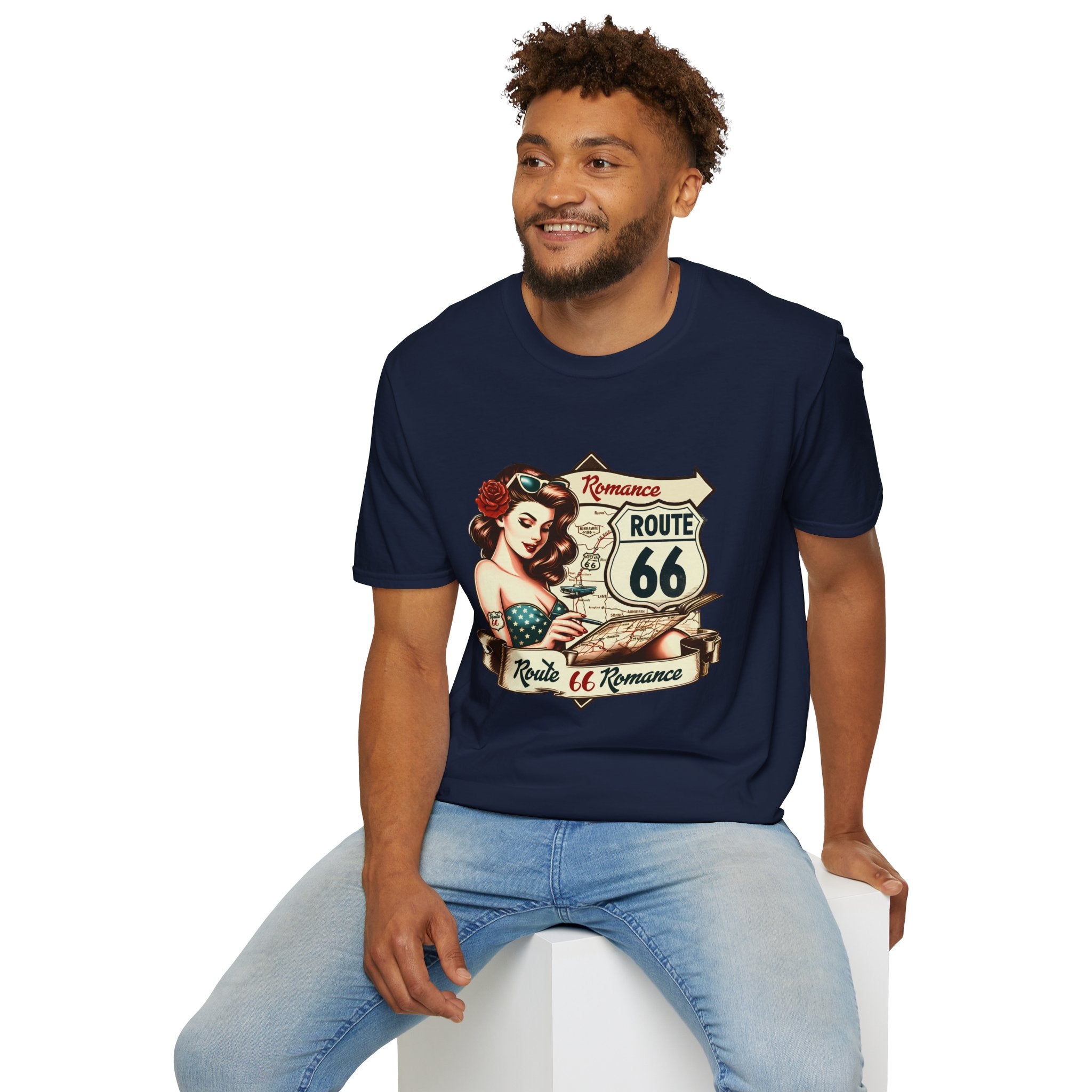 Pinup Girl Route 66 T-Shirt | Vintage Roadtrip Retro Sign