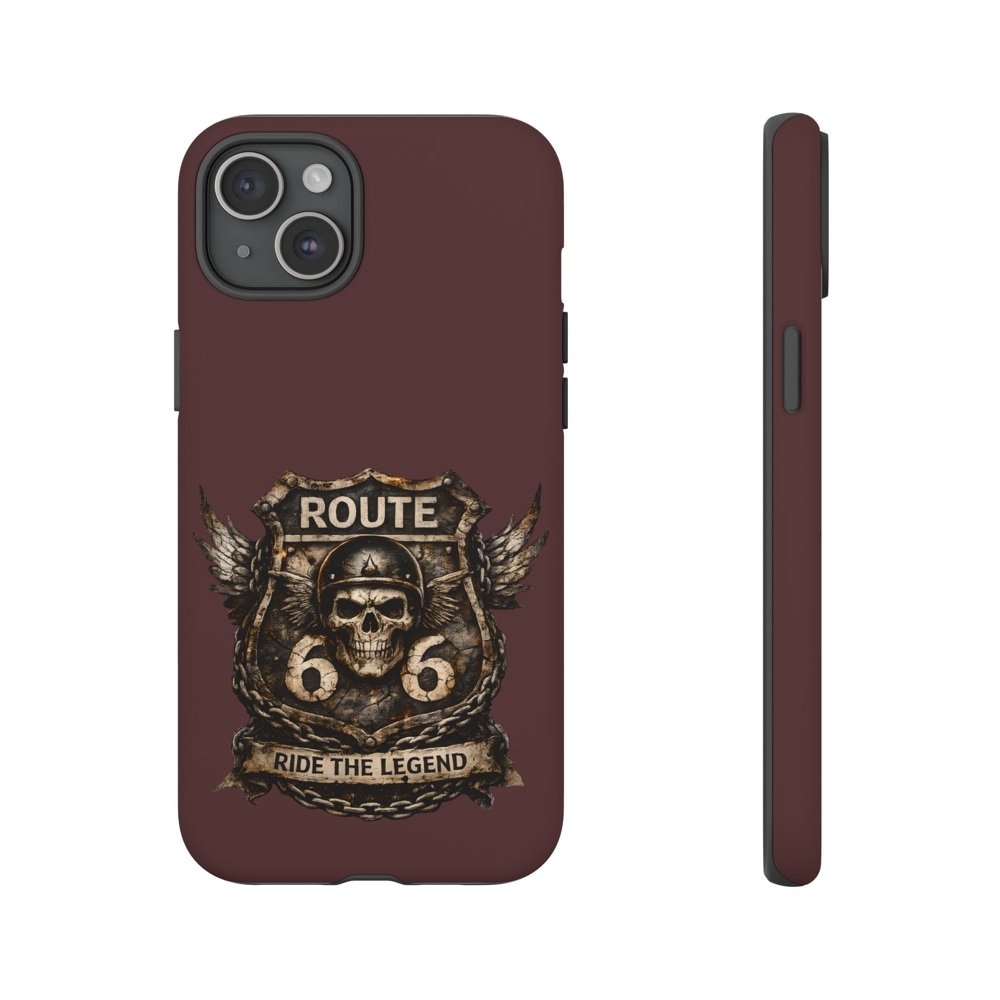 Route 66 Skull Helmet phone case | Motorcycle emblem, Ride the Legend