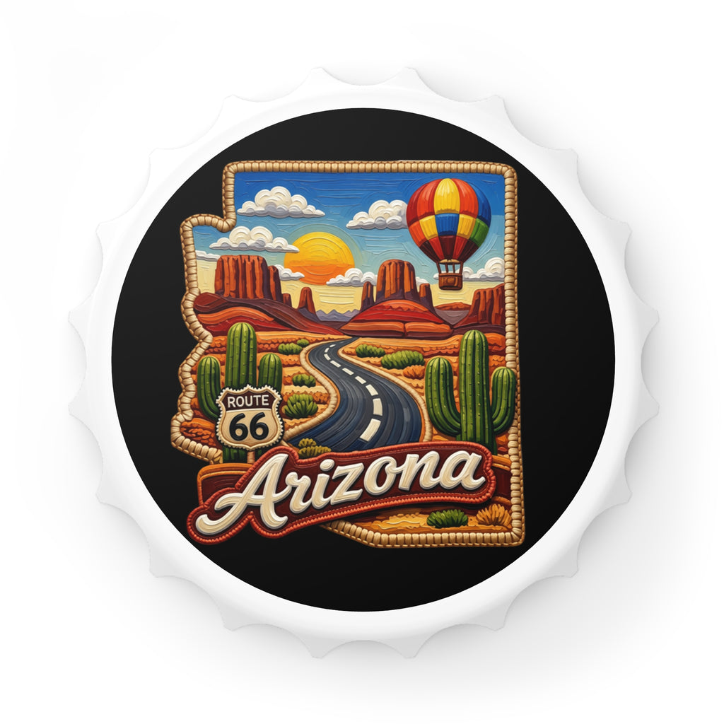 Arizona Route 66 Desert Scene Bottle Opener | Hot Air Balloon