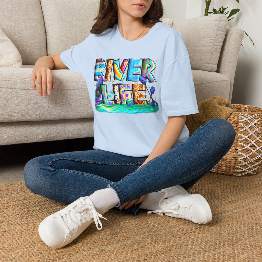 River Life T-Shirt | Colorful Fishing Scenic Graphic
