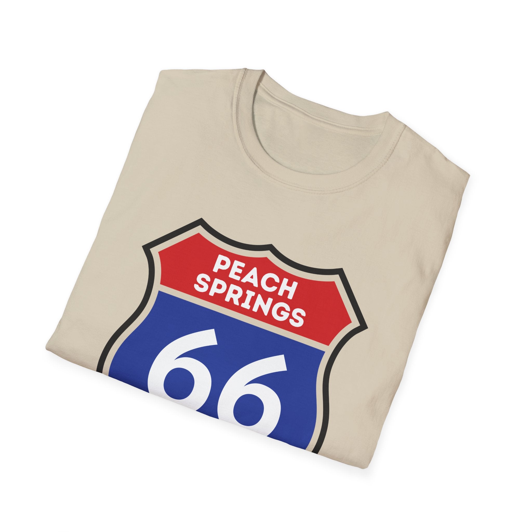 Peach Springs 66 Shield T-Shirt | Route 66 Road Sign Shirt