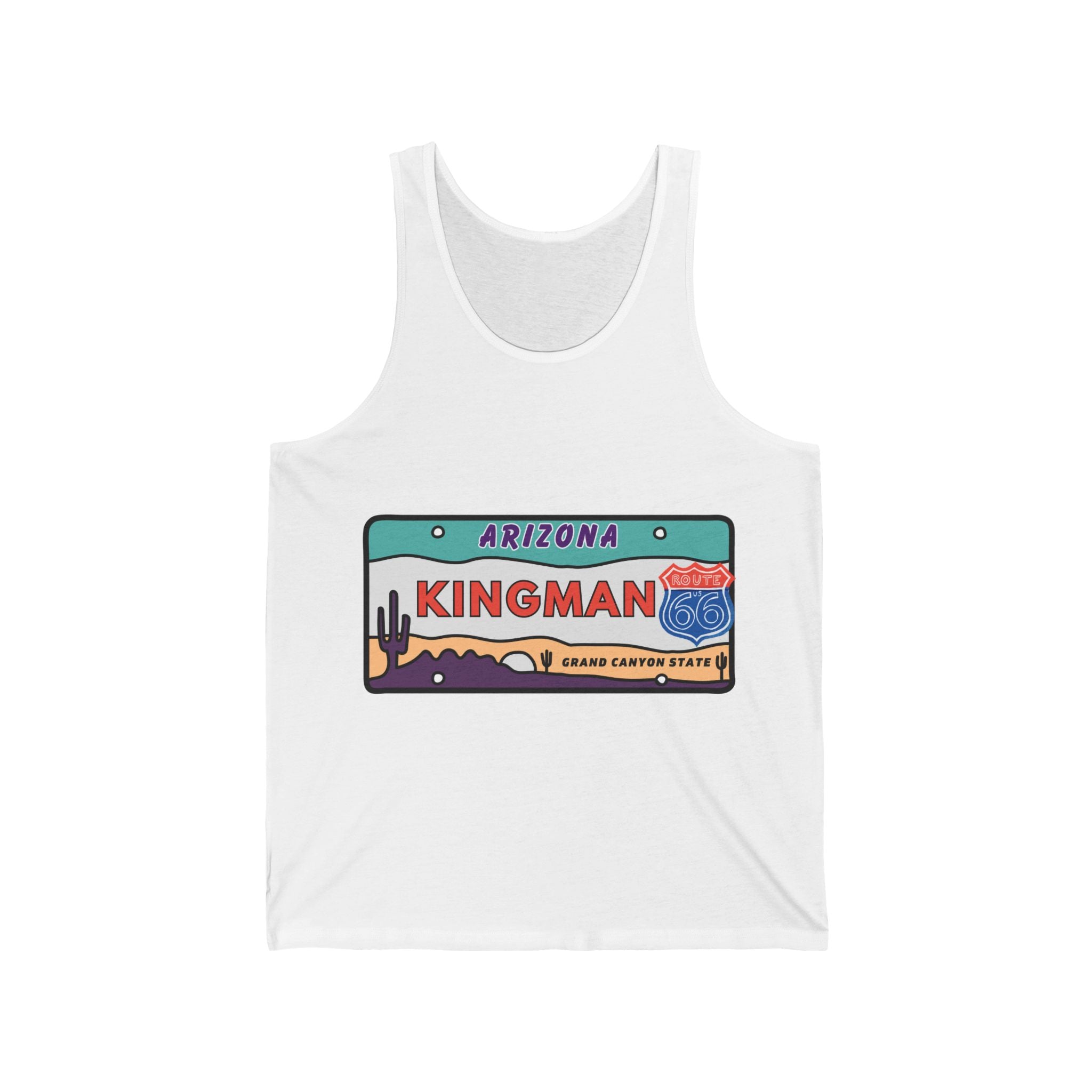Kingman Tank Top Route 66 License Plate Unisex Jersey Tank