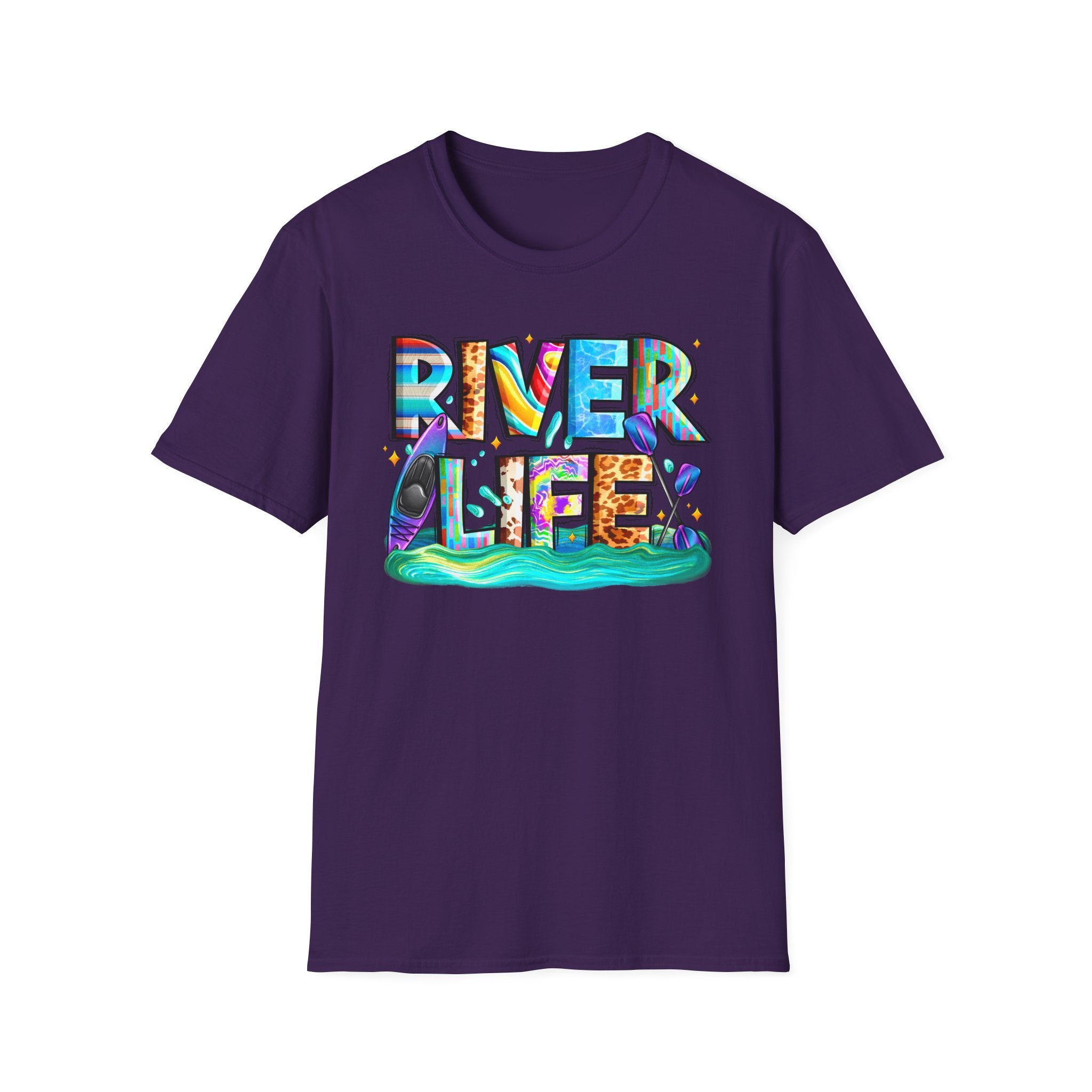 River Life T-Shirt | Colorful Fishing Scenic Graphic