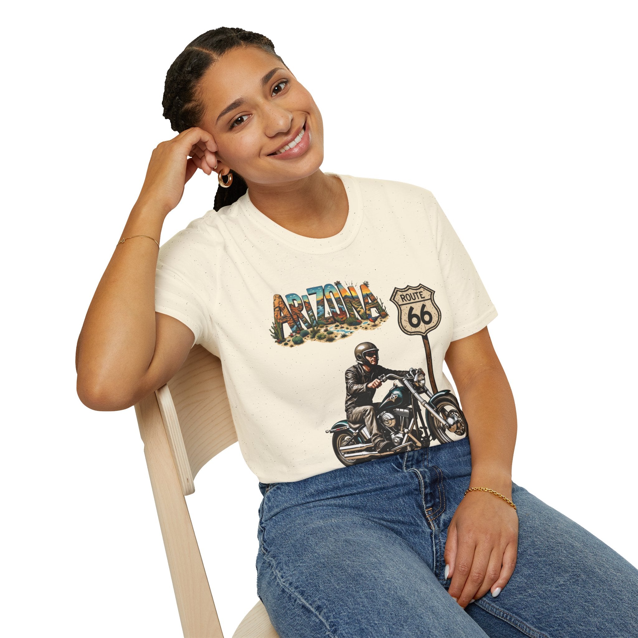 Arizona Route 66 Motorcycle T-Shirt | Biker Road Trip Tee
