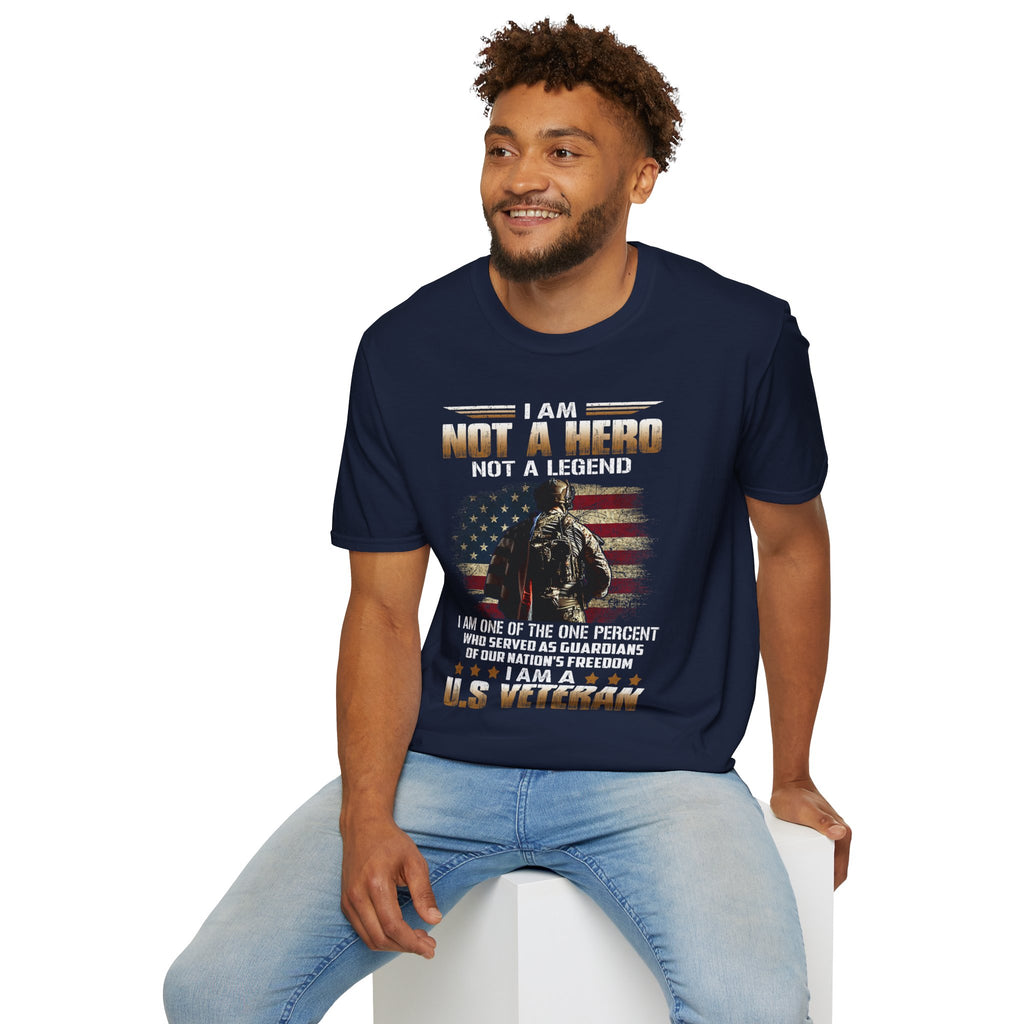 I Am Not a Hero I Am a U.S. Veteran T-Shirt | American Flag Soldier Tee