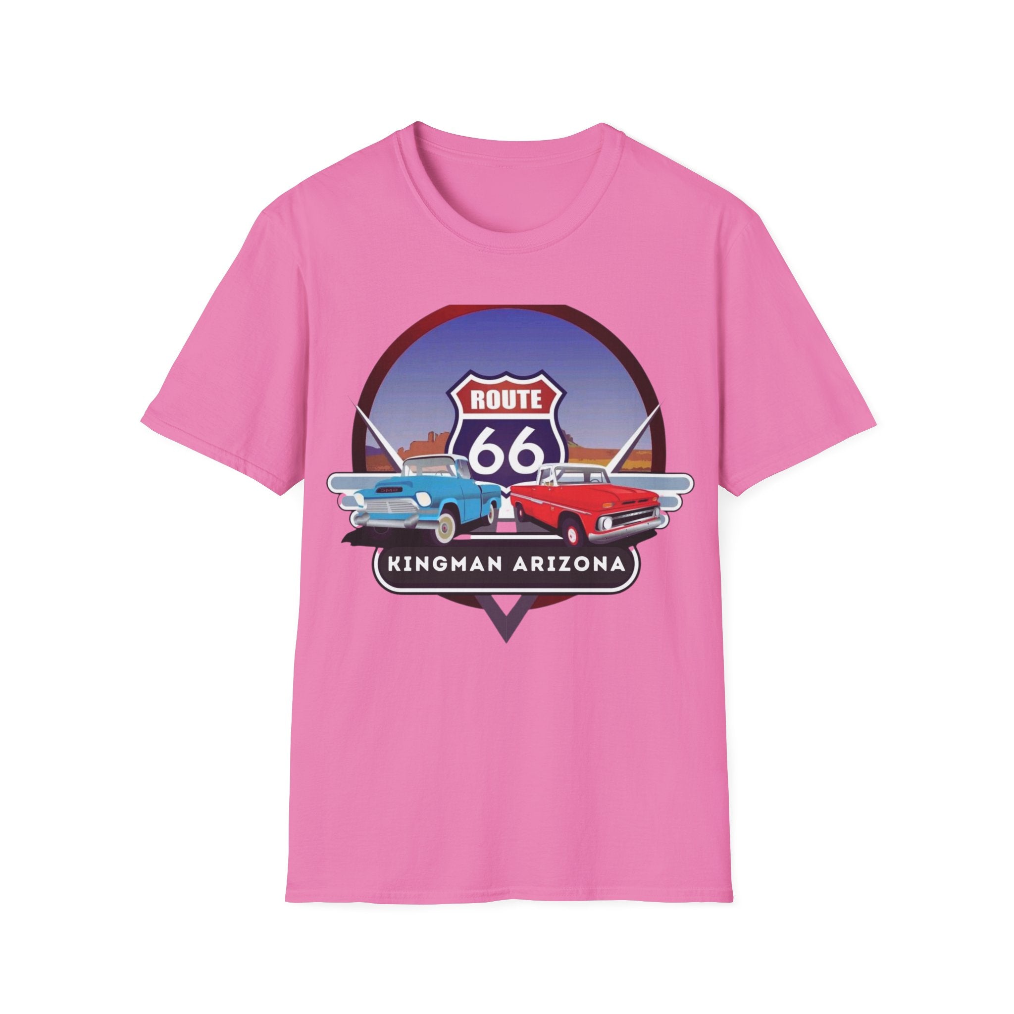 Route 66 Kingman Arizona Softstyle T-Shirt, Vintage Tee, Retro Shirt, Unisex Top, Gift for Travelers