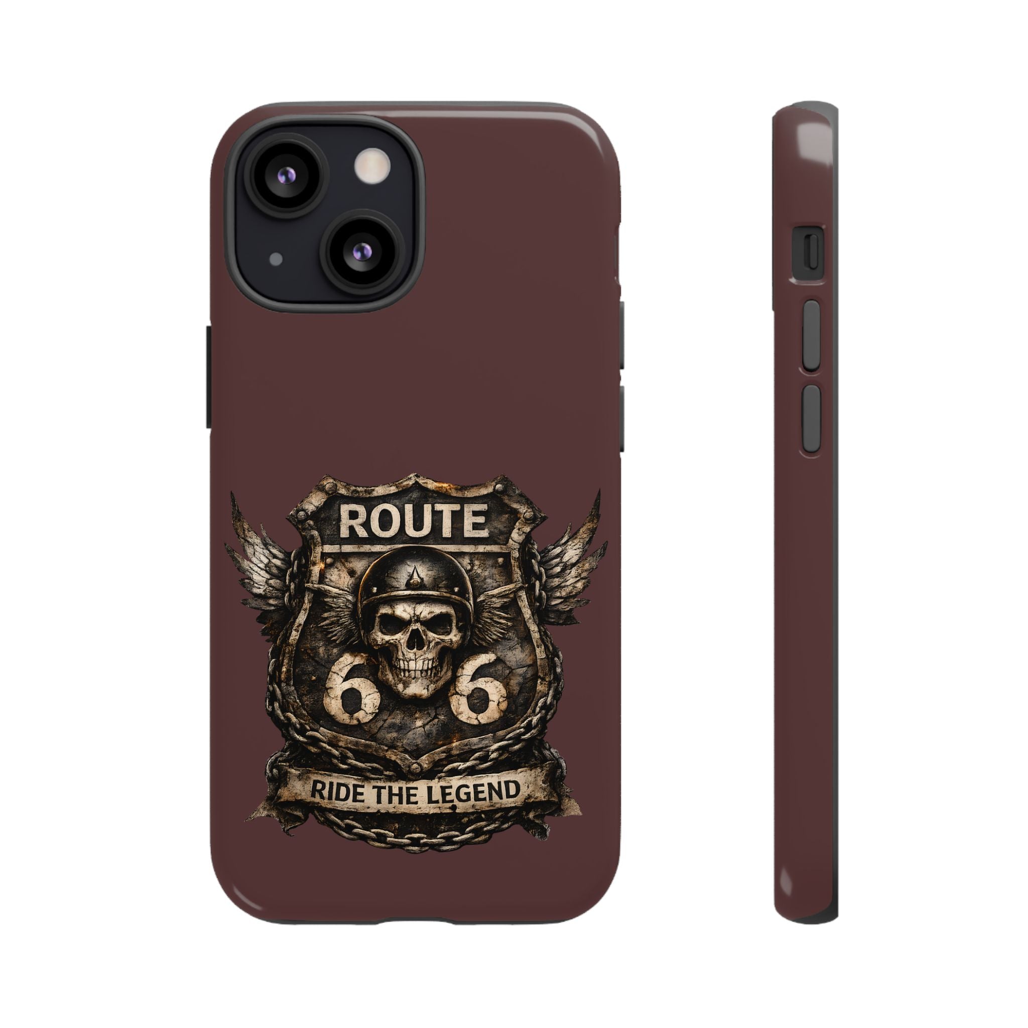 Route 66 Skull Helmet phone case | Motorcycle emblem, Ride the Legend