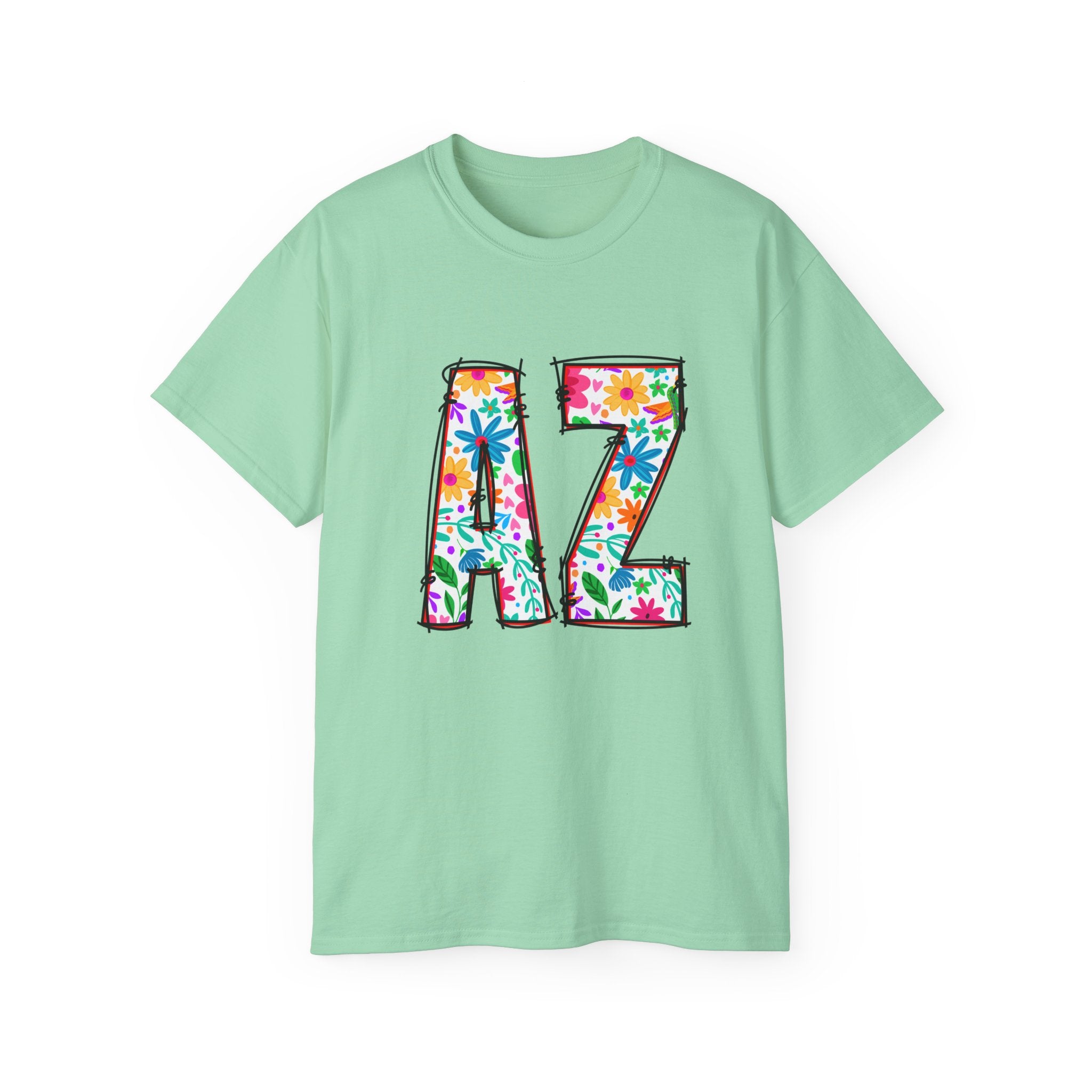 Floral AZ Tee - Mens and Womans Unisex Ultra Cotton Shirt, Perfect for AZ Pride, Summer Festivals, Casual Wear, Gifts for Him/Her