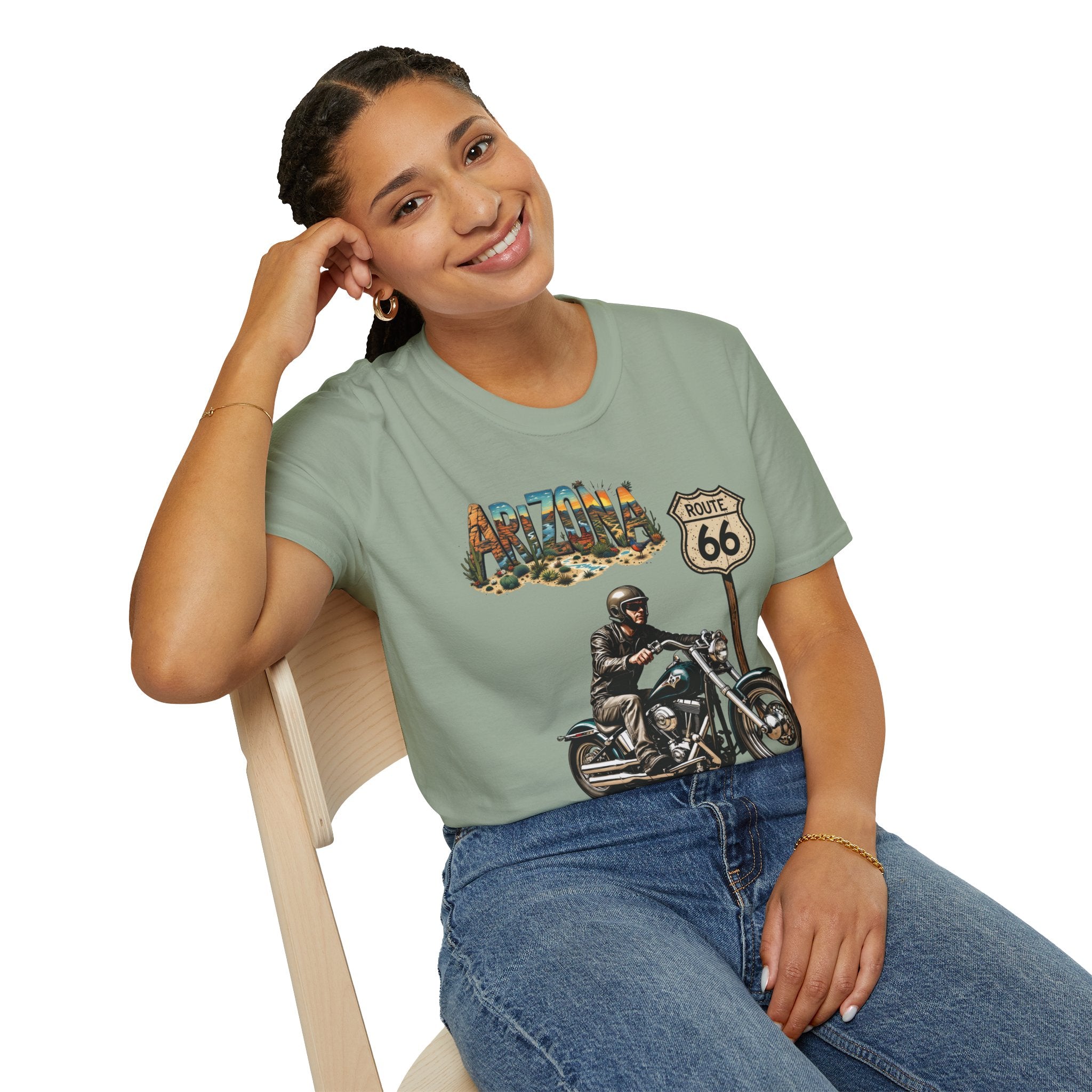Arizona Route 66 Motorcycle T-Shirt | Biker Road Trip Tee