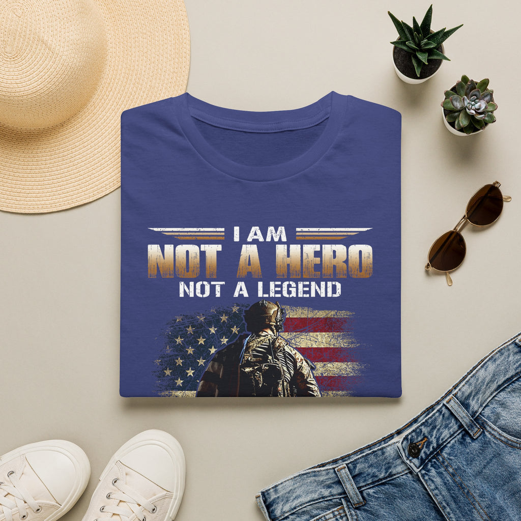 I Am Not a Hero I Am a U.S. Veteran T-Shirt | American Flag Soldier Tee