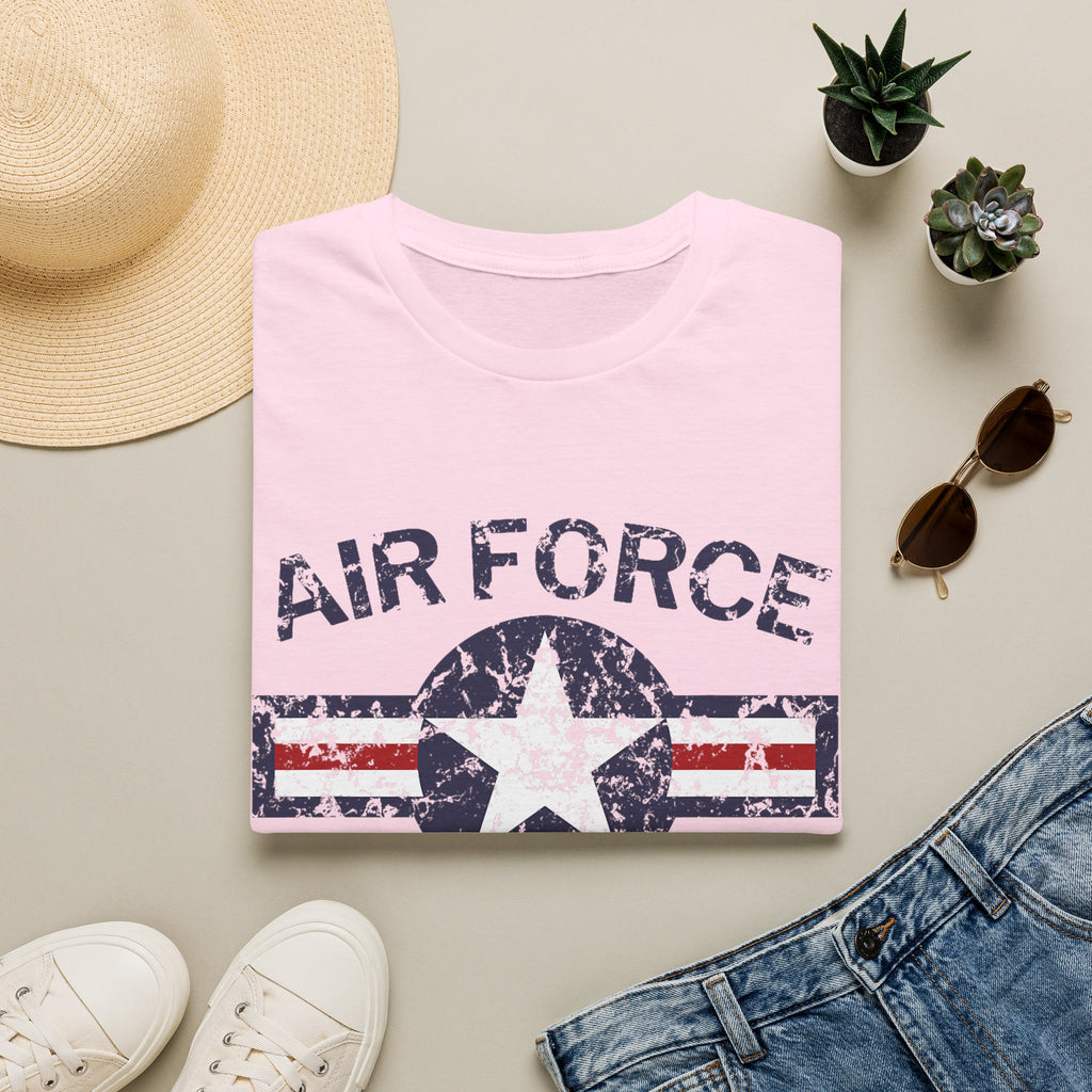 Air Force Veteran Distressed Logo T-Shirt | Military Star Stripe Tee