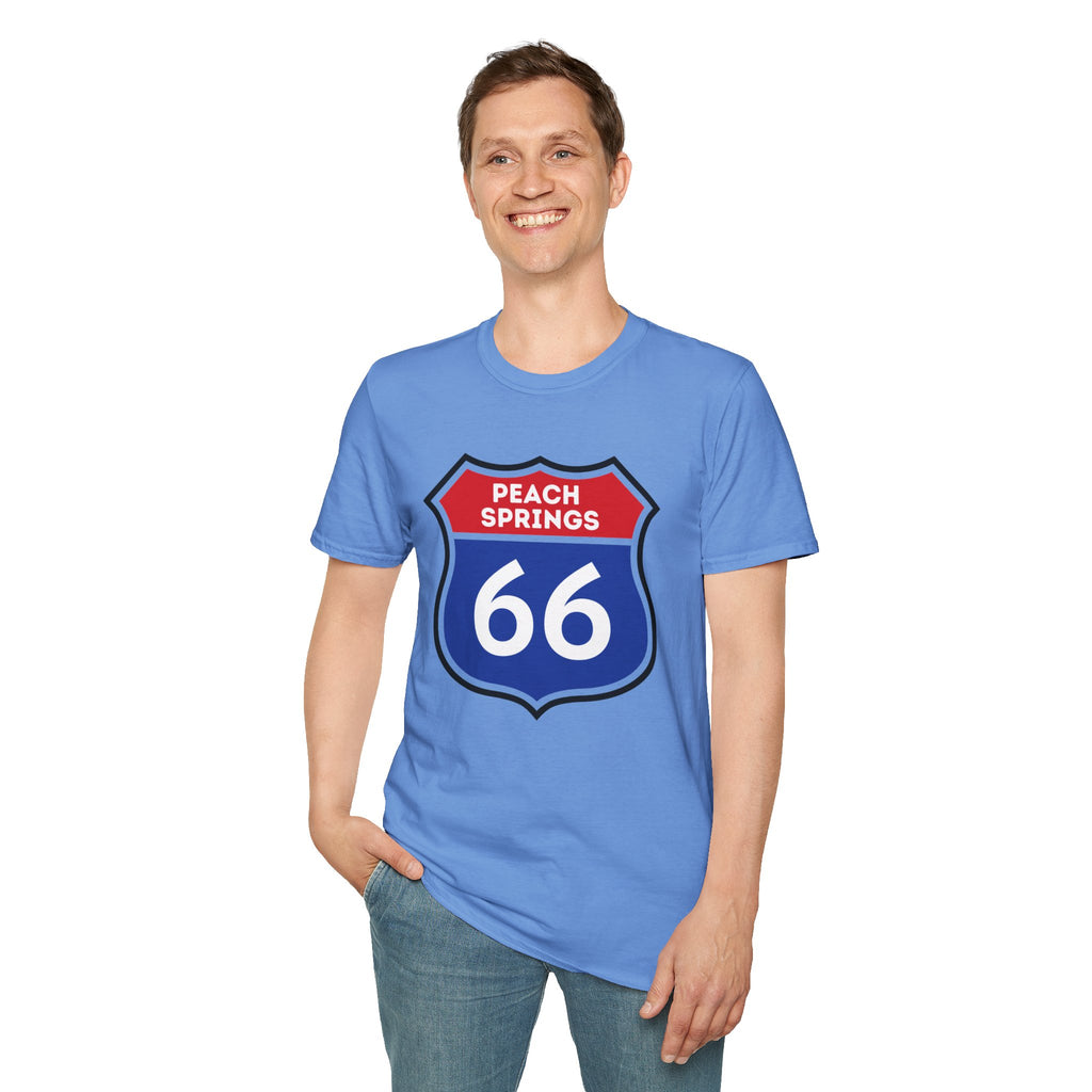Peach Springs 66 Shield T-Shirt | Route 66 Road Sign Shirt