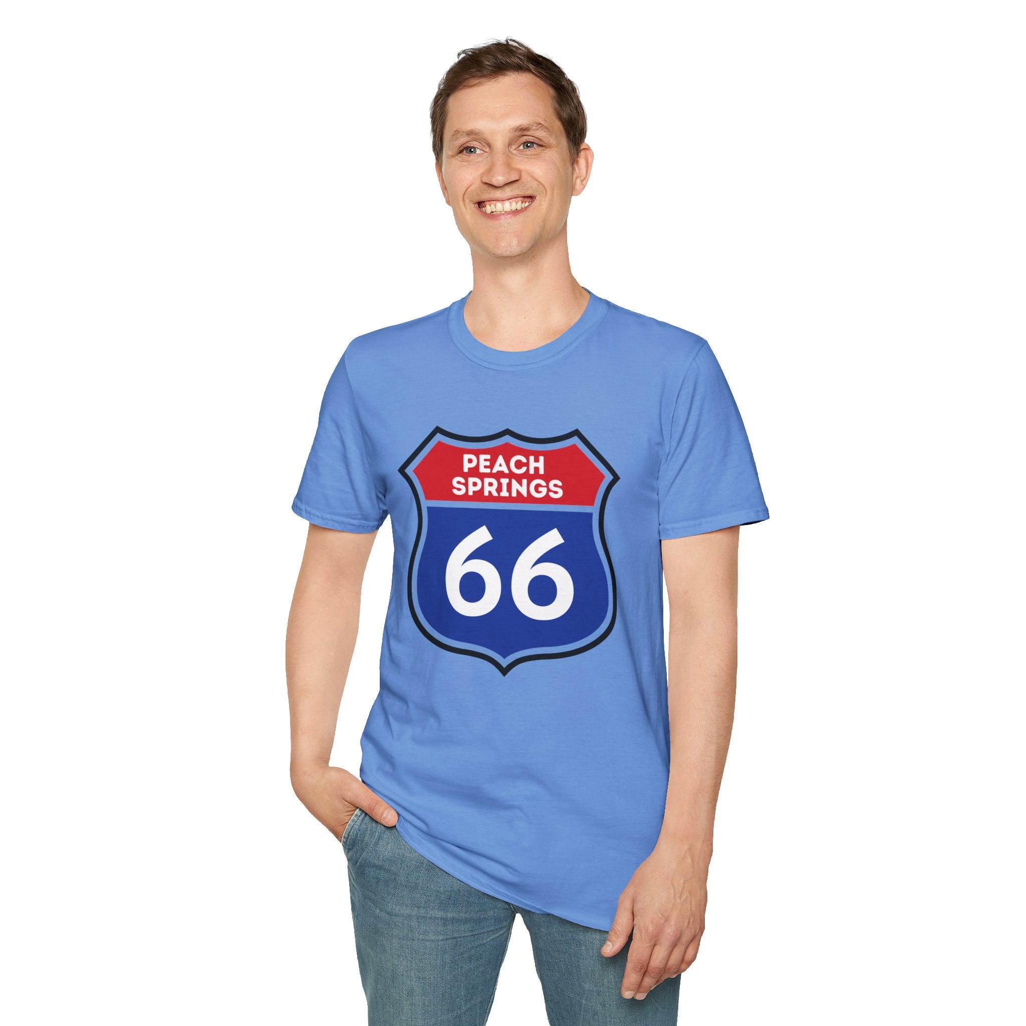 Peach Springs 66 Shield T-Shirt | Route 66 Road Sign Shirt