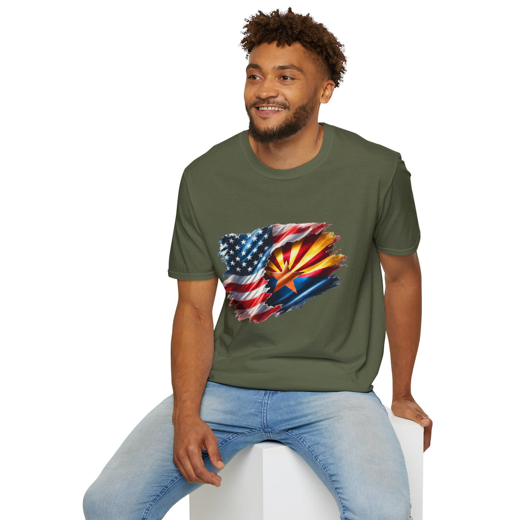 Arizona Flag with American Flag T-Shirt | Patriotic State Pride Tee