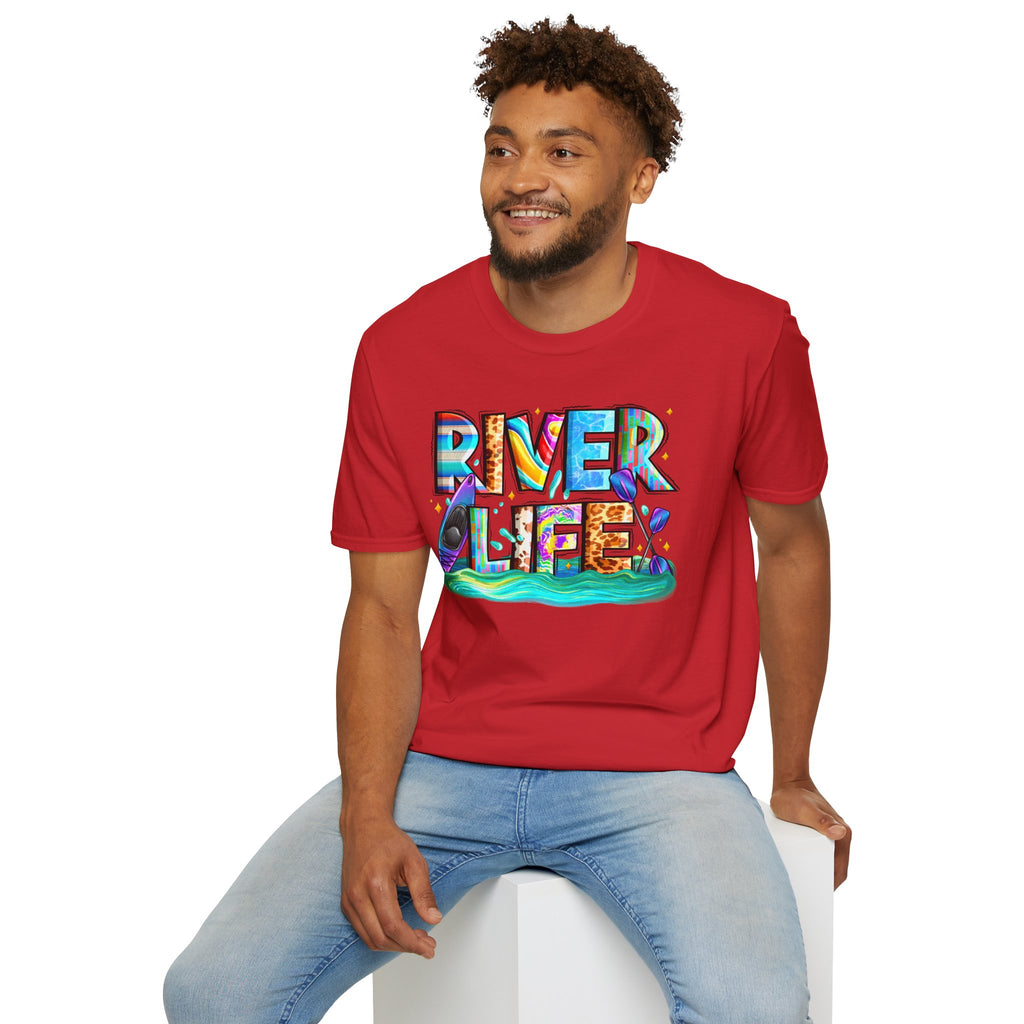 River Life T-Shirt | Colorful Fishing Scenic Graphic