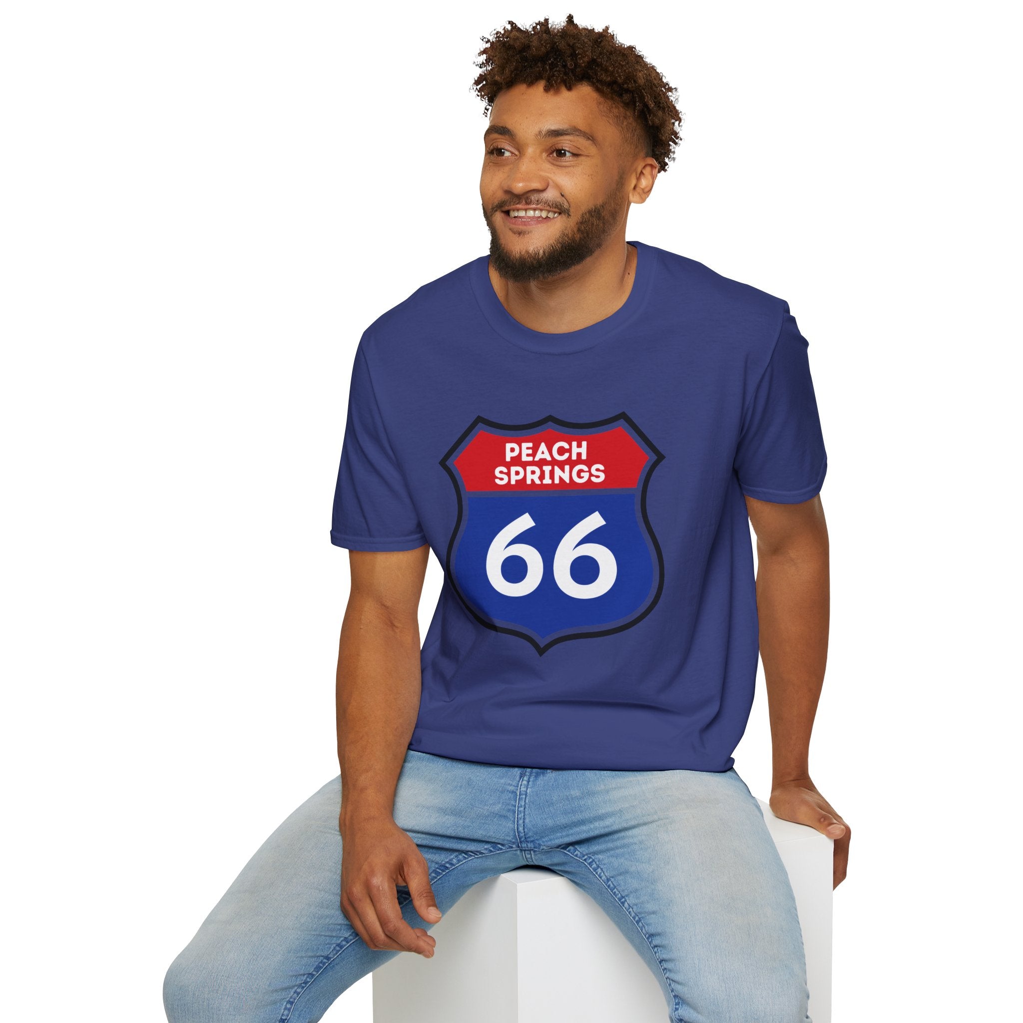 Peach Springs 66 Shield T-Shirt | Route 66 Road Sign Shirt