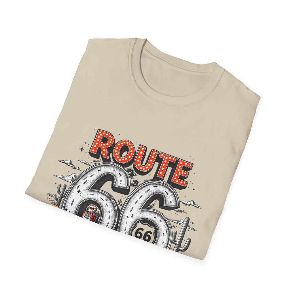 Route 66 Vintage Roadtrip T-Shirt | Classic Highway Car Signage