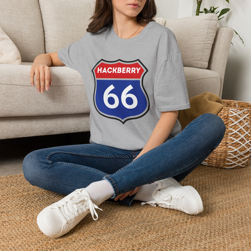Hackberry 66 Shield T-Shirt | Route 66 Road Sign Tee