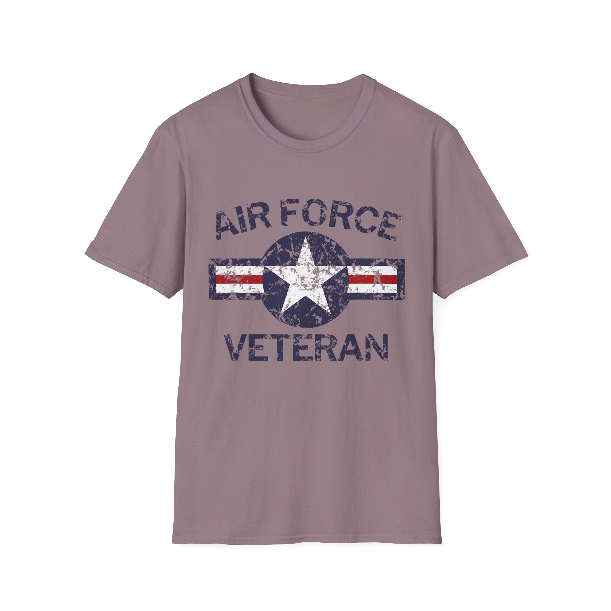 Air Force Veteran Distressed Logo T-Shirt | Military Star Stripe Tee