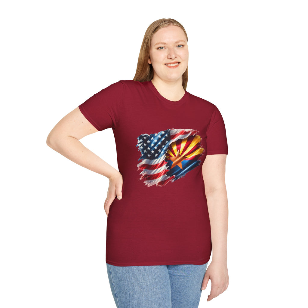 Arizona Flag with American Flag T-Shirt | Patriotic State Pride Tee
