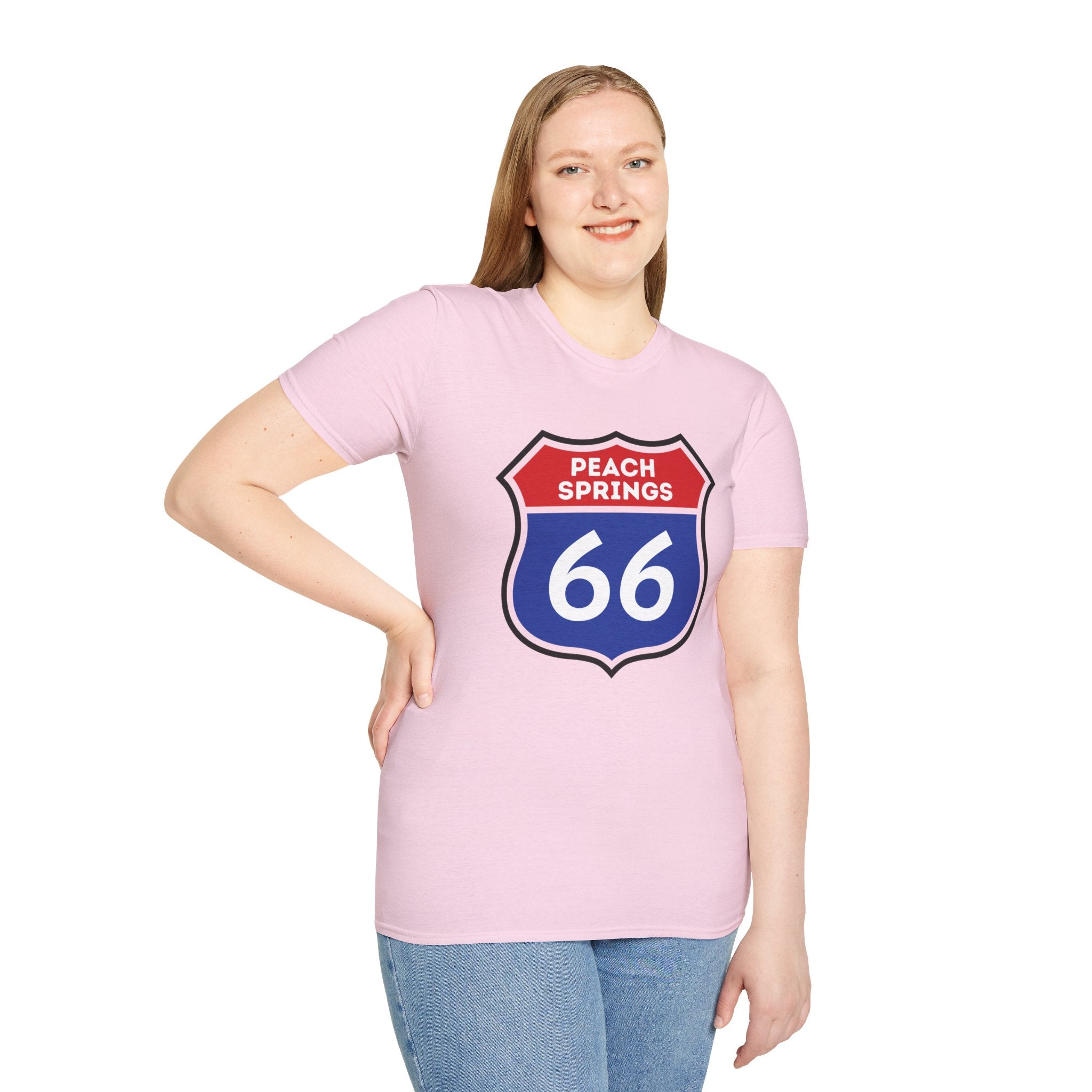 Peach Springs 66 Shield T-Shirt | Route 66 Road Sign Shirt