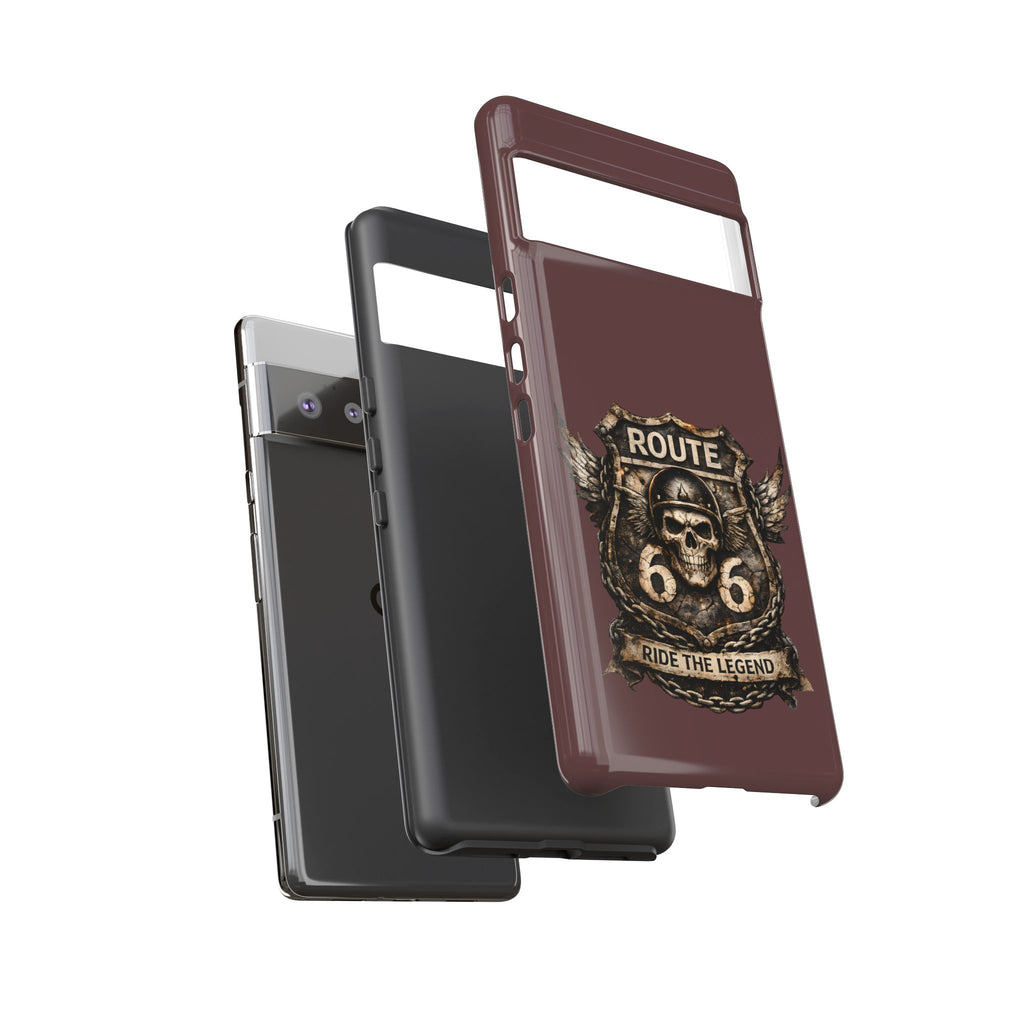 Route 66 Skull Helmet phone case | Motorcycle emblem, Ride the Legend