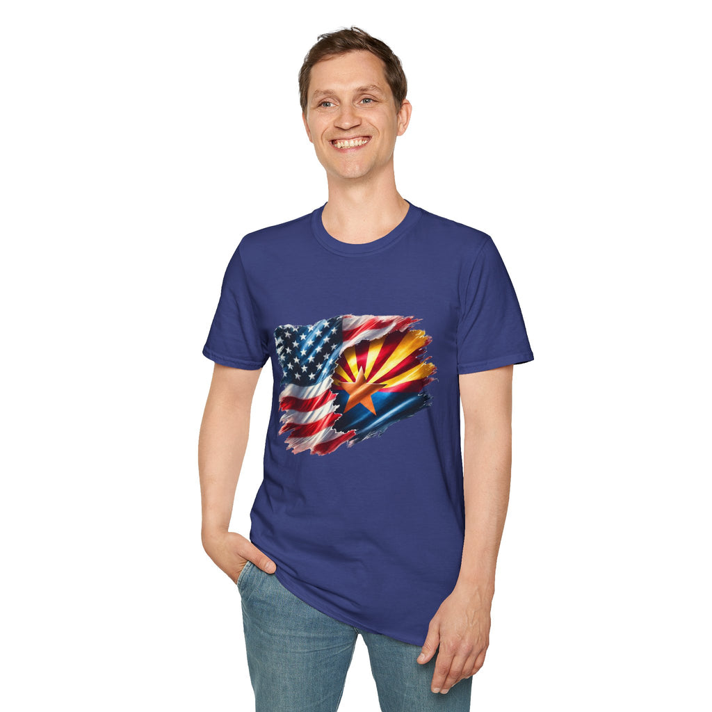 Arizona Flag with American Flag T-Shirt | Patriotic State Pride Tee
