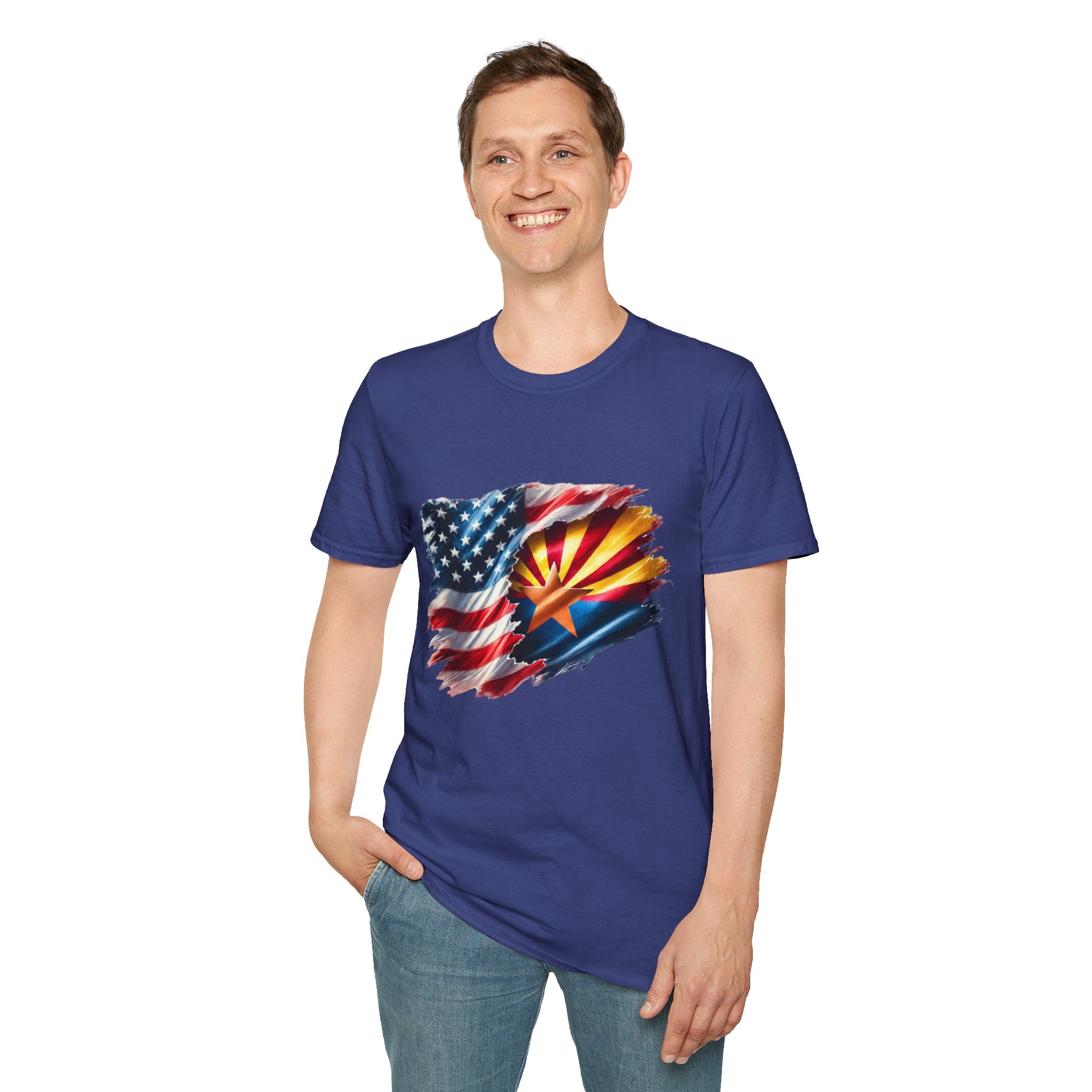 Arizona Flag with American Flag T-Shirt | Patriotic State Pride Tee