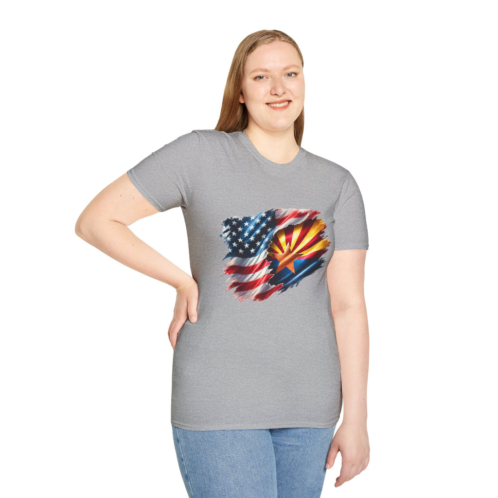 Arizona Flag with American Flag T-Shirt | Patriotic State Pride Tee