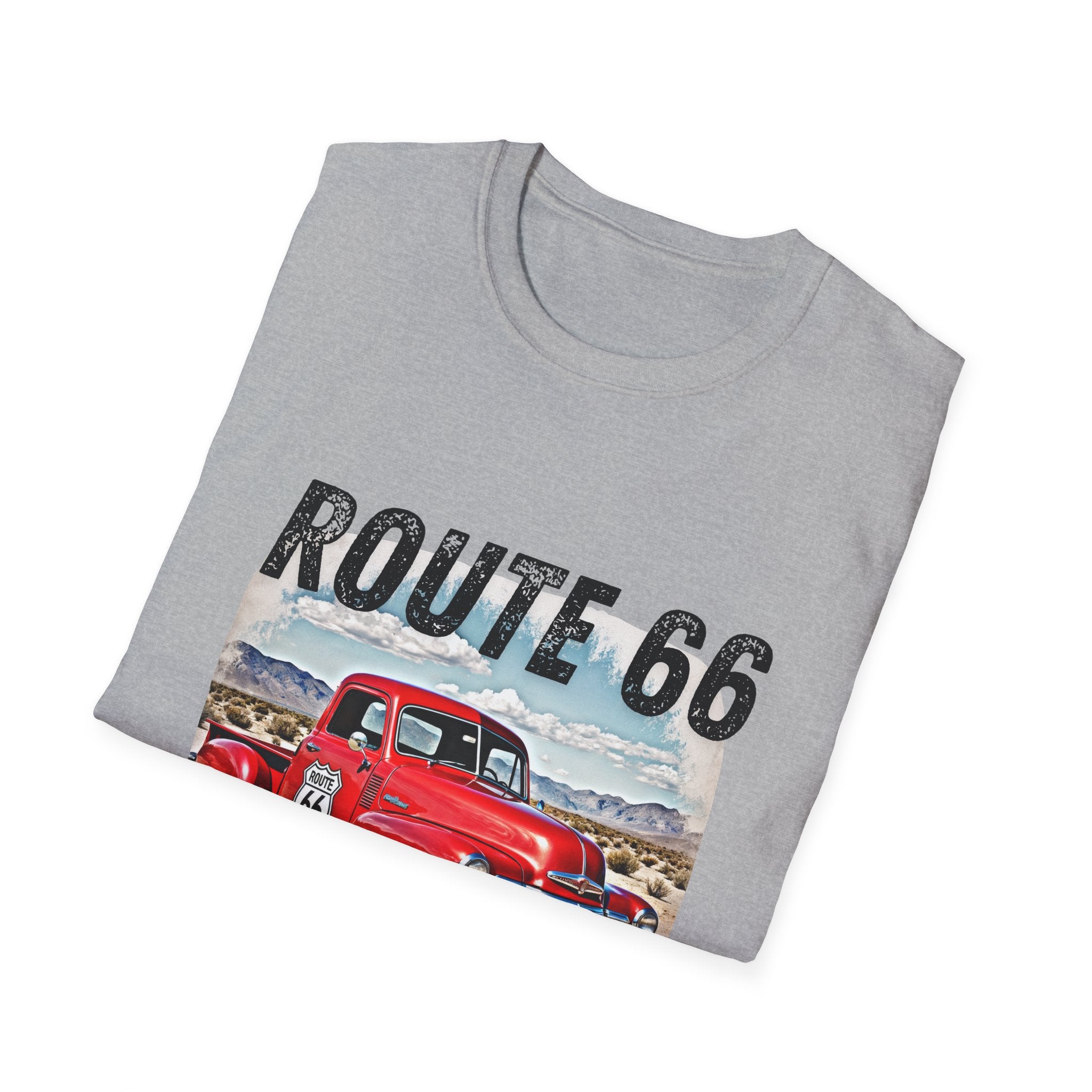 Route 66 Red Vintage Truck T-Shirt | Retro Highway Graphic
