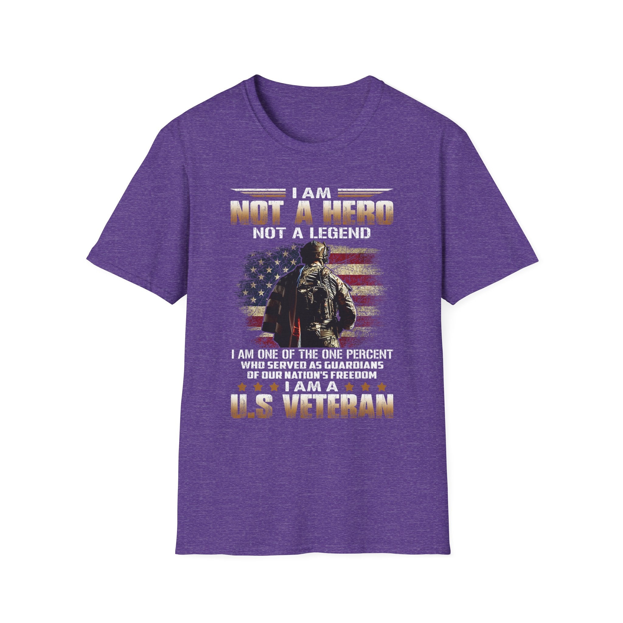 I Am Not a Hero I Am a U.S. Veteran T-Shirt | American Flag Soldier Tee