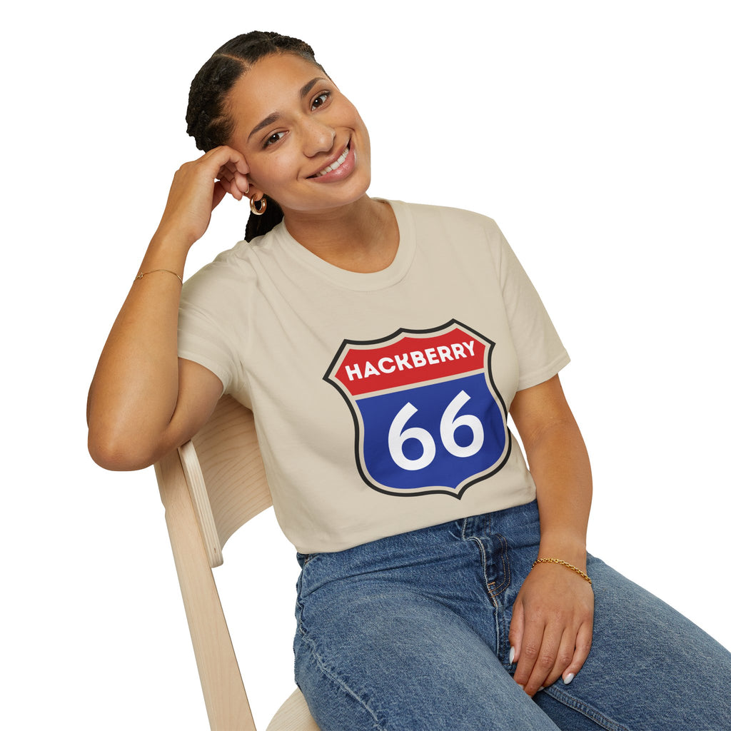 Hackberry 66 Shield T-Shirt | Route 66 Road Sign Tee