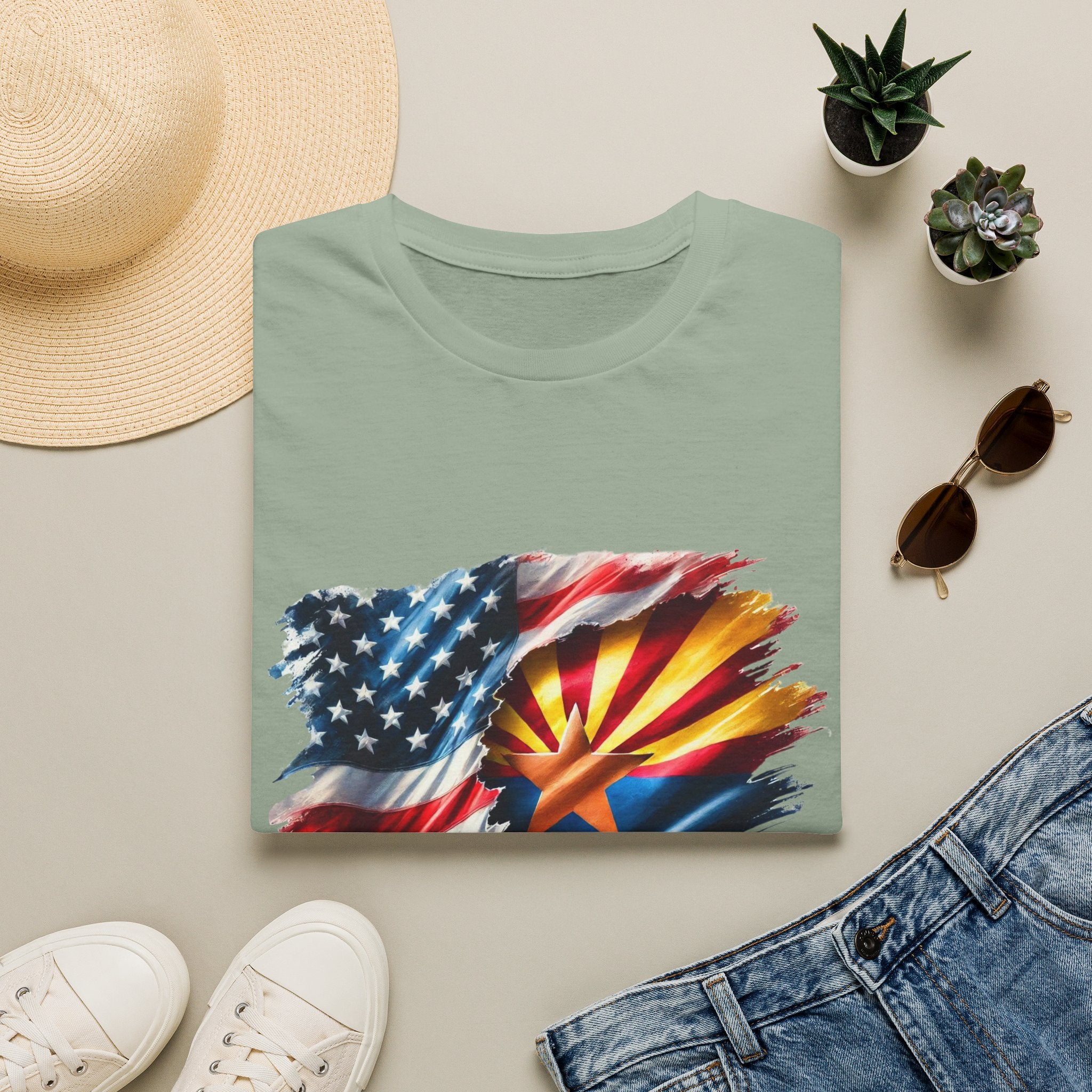 Arizona Flag with American Flag T-Shirt | Patriotic State Pride Tee