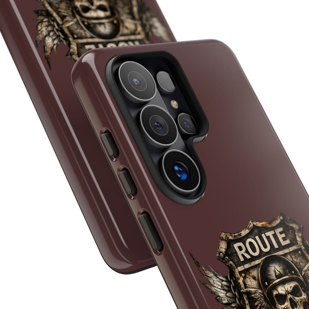 Route 66 Skull Helmet phone case | Motorcycle emblem, Ride the Legend