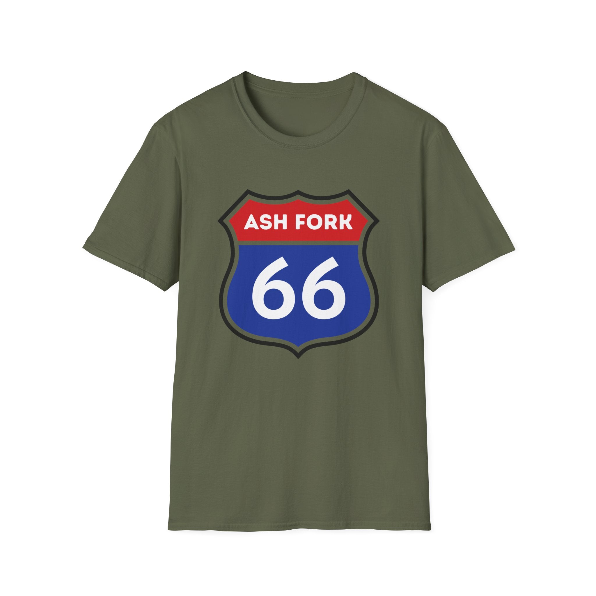 Ash Fork 66 Shield T-Shirt | Route 66 Arizona Road Sign Tee