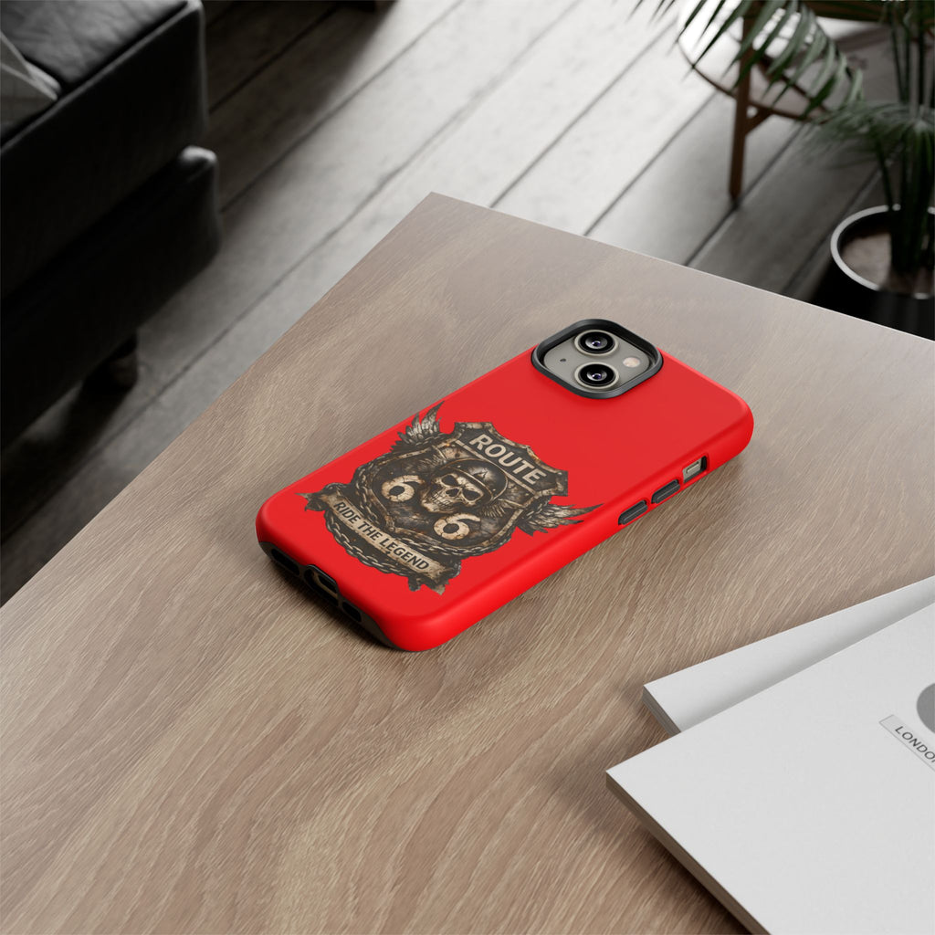Route 66 Skull Helmet phone case | Motorcycle emblem, Ride the Legend
