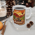 Arizona Desert Patch Mug | Hot Air Balloon, Cactus, Sunset Scene