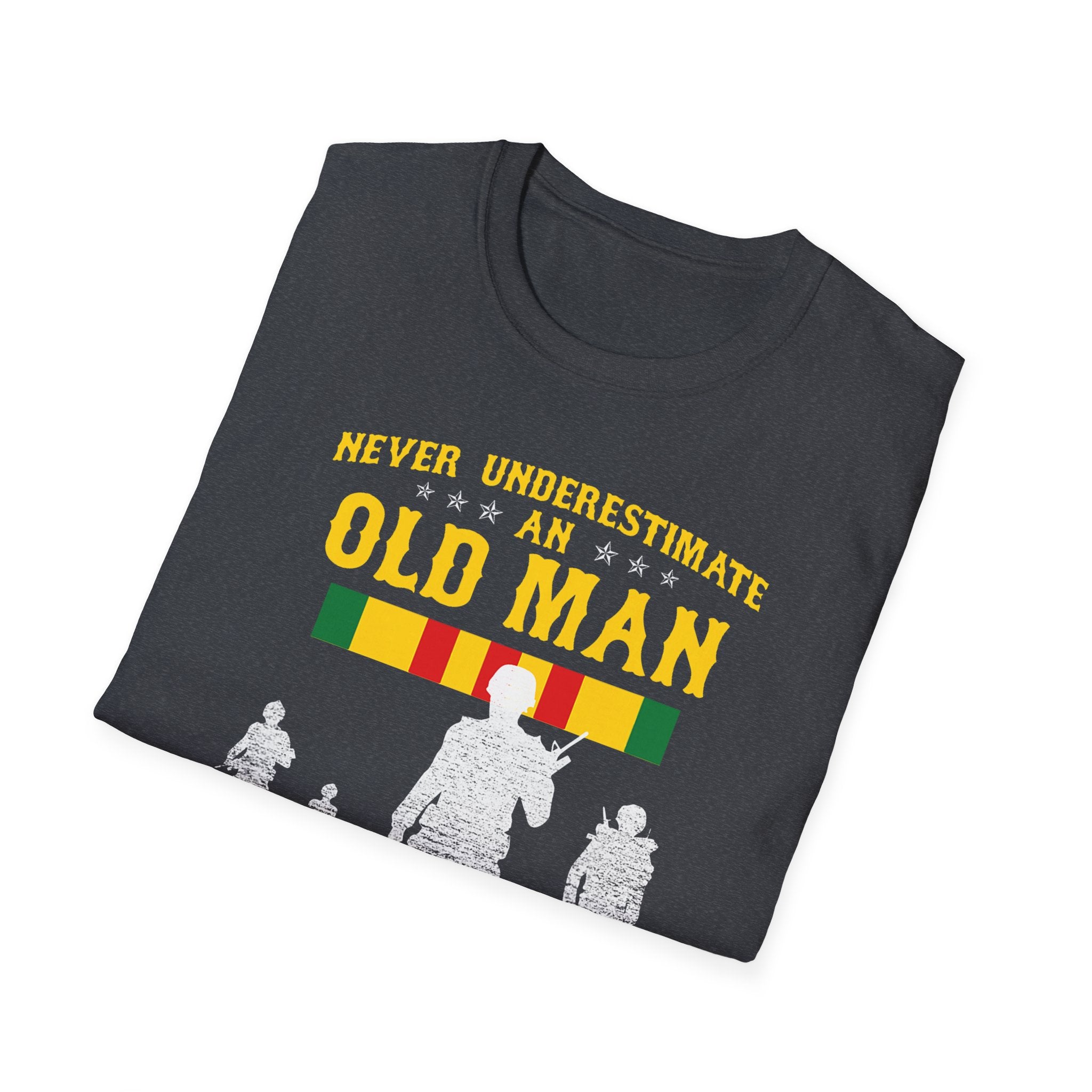 Never Underestimate an Old Man Who Is Also Vietnam Veteran T-Shirt | Military Tribute