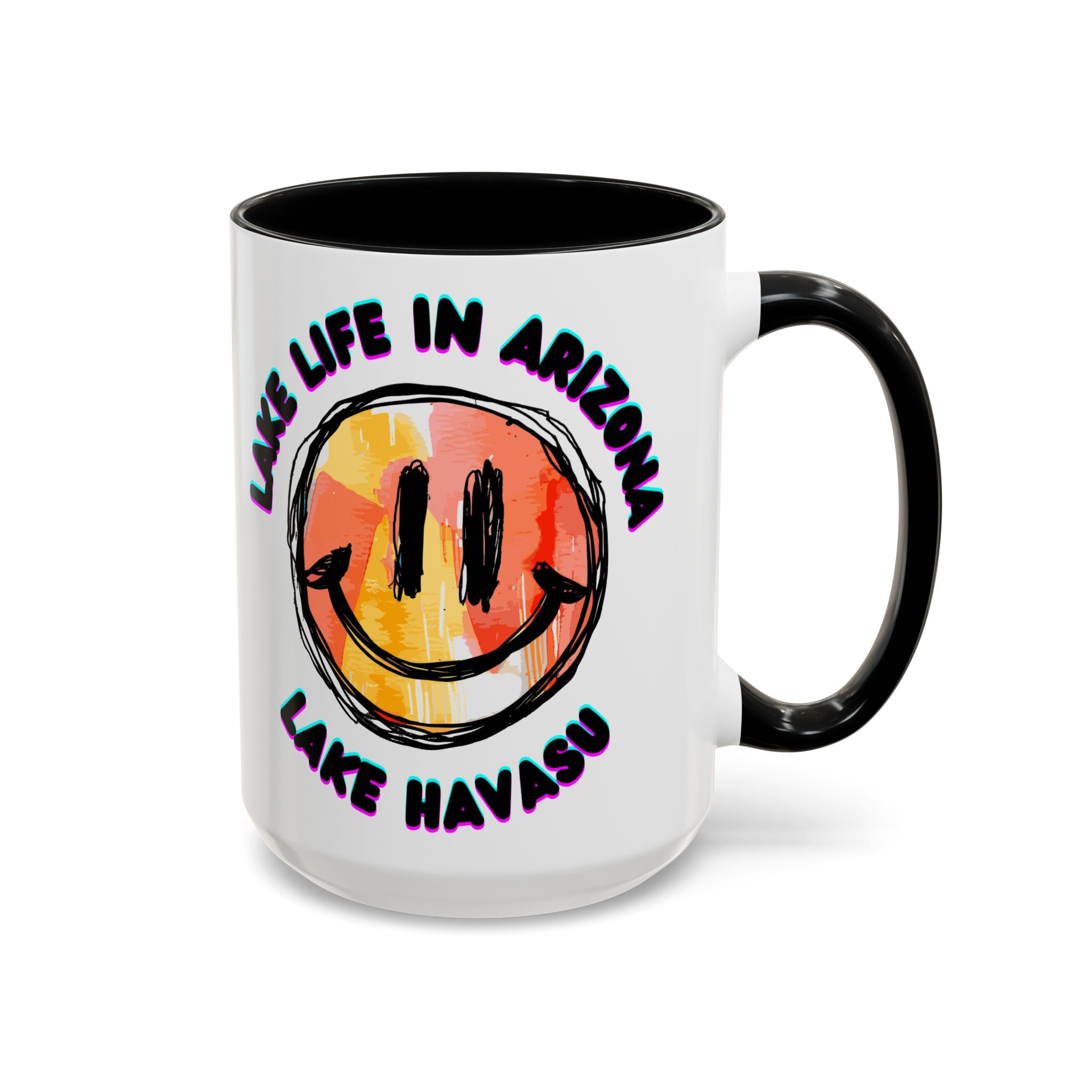 Lake Life in Arizona Smiley Mug | Lake Havasu Accent Coffee Mug