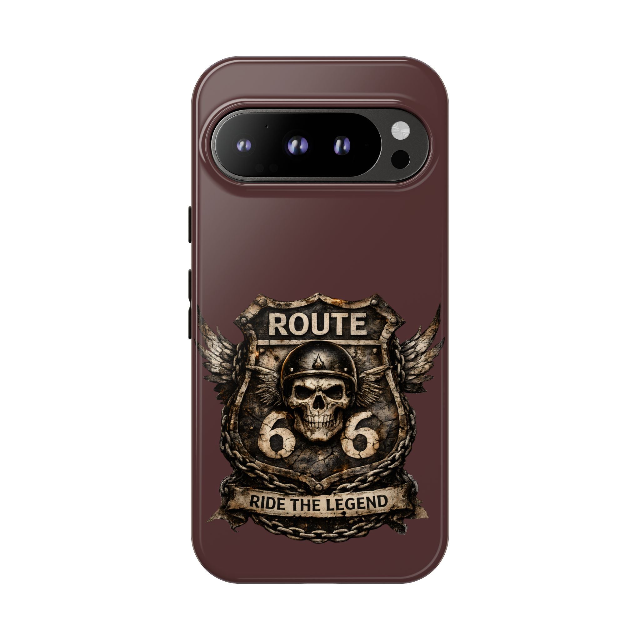 Route 66 Skull Helmet phone case | Motorcycle emblem, Ride the Legend