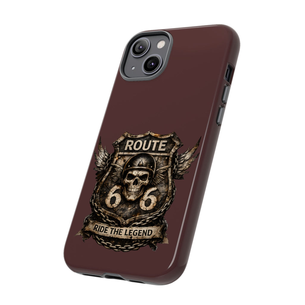 Route 66 Skull Helmet phone case | Motorcycle emblem, Ride the Legend