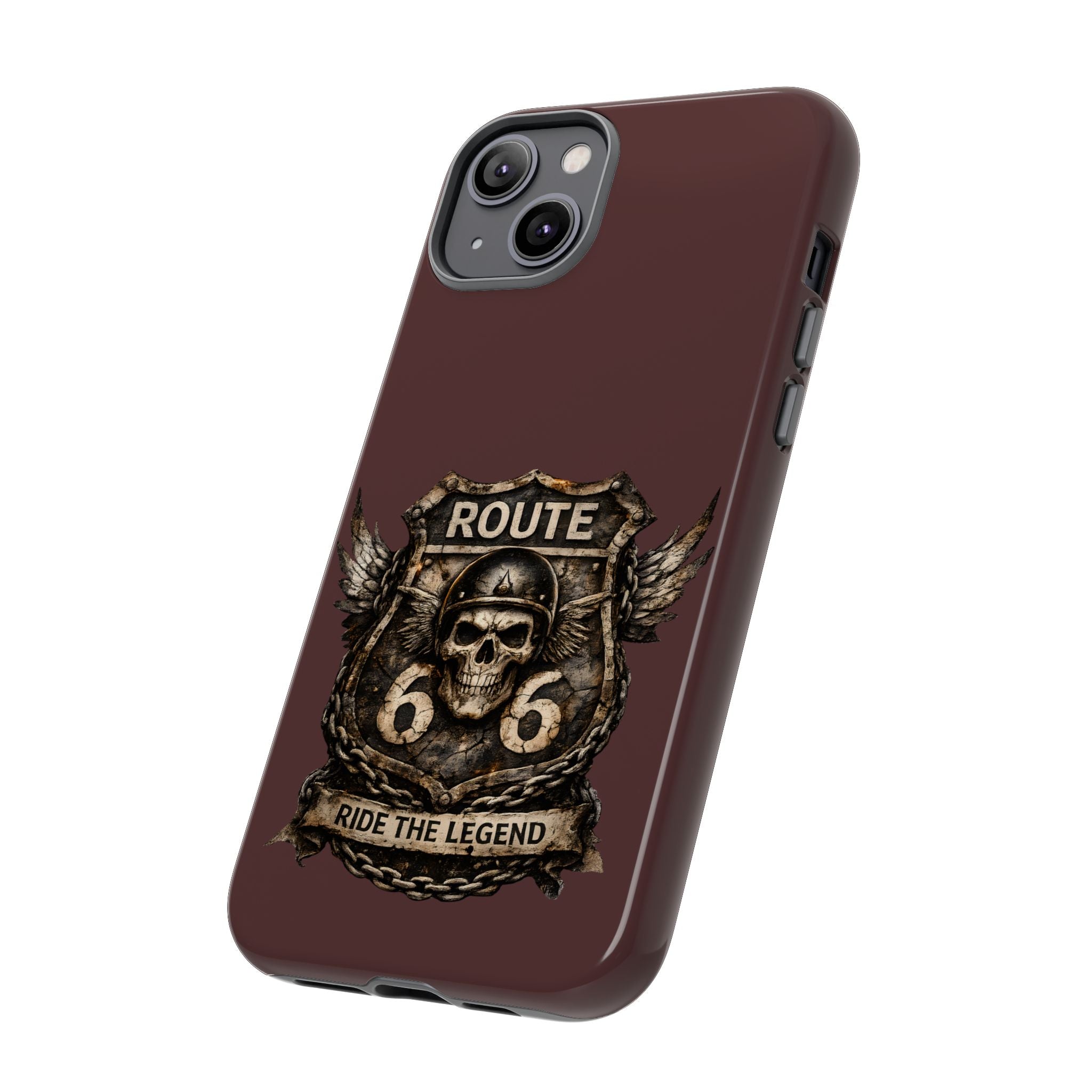 Route 66 Skull Helmet phone case | Motorcycle emblem, Ride the Legend