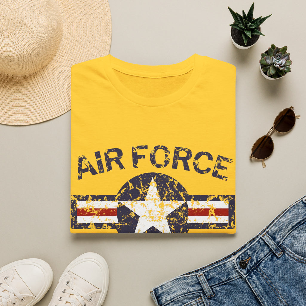 Air Force Veteran Distressed Logo T-Shirt | Military Star Stripe Tee