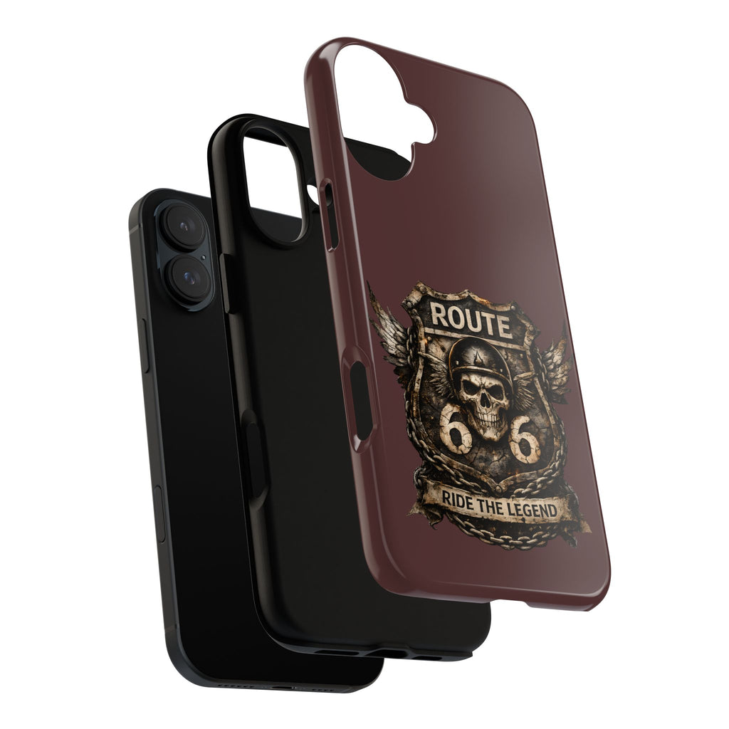 Route 66 Skull Helmet phone case | Motorcycle emblem, Ride the Legend