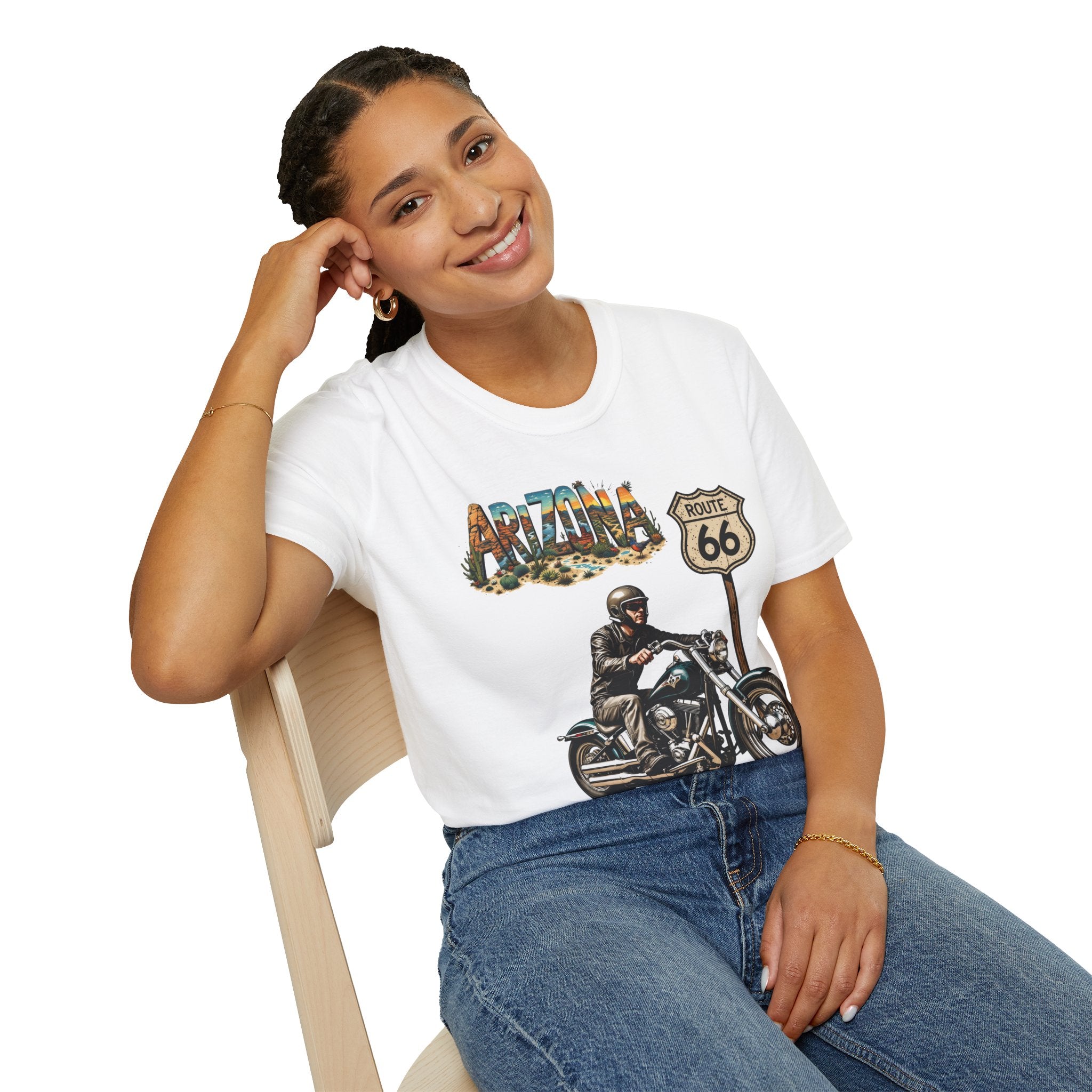 Arizona Route 66 Motorcycle T-Shirt | Biker Road Trip Tee