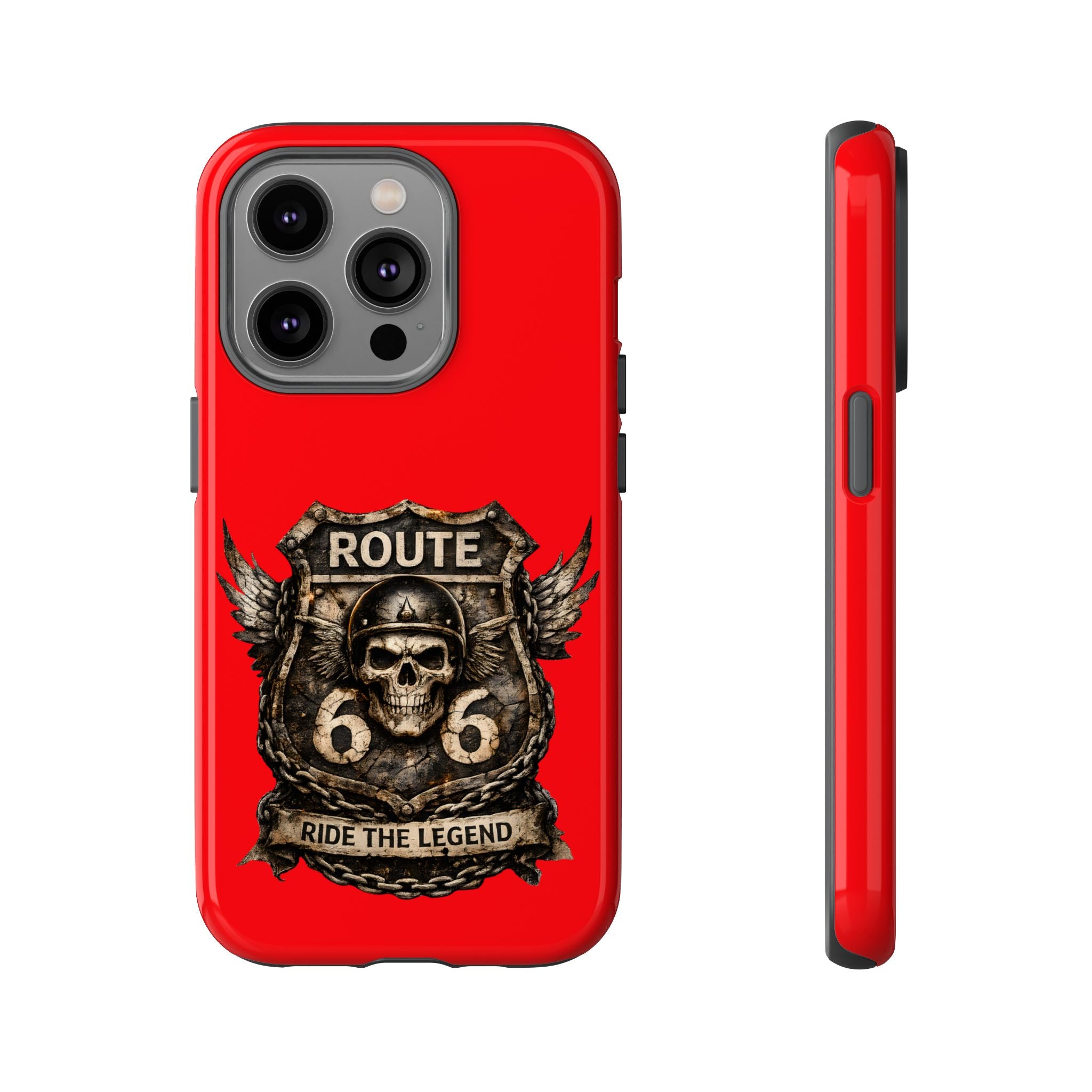 Route 66 Skull Helmet phone case | Motorcycle emblem, Ride the Legend