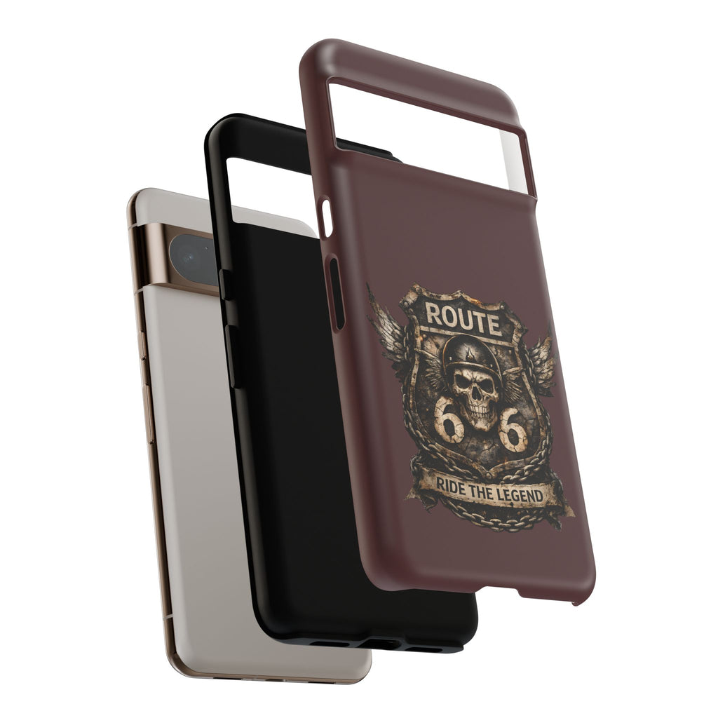 Route 66 Skull Helmet phone case | Motorcycle emblem, Ride the Legend