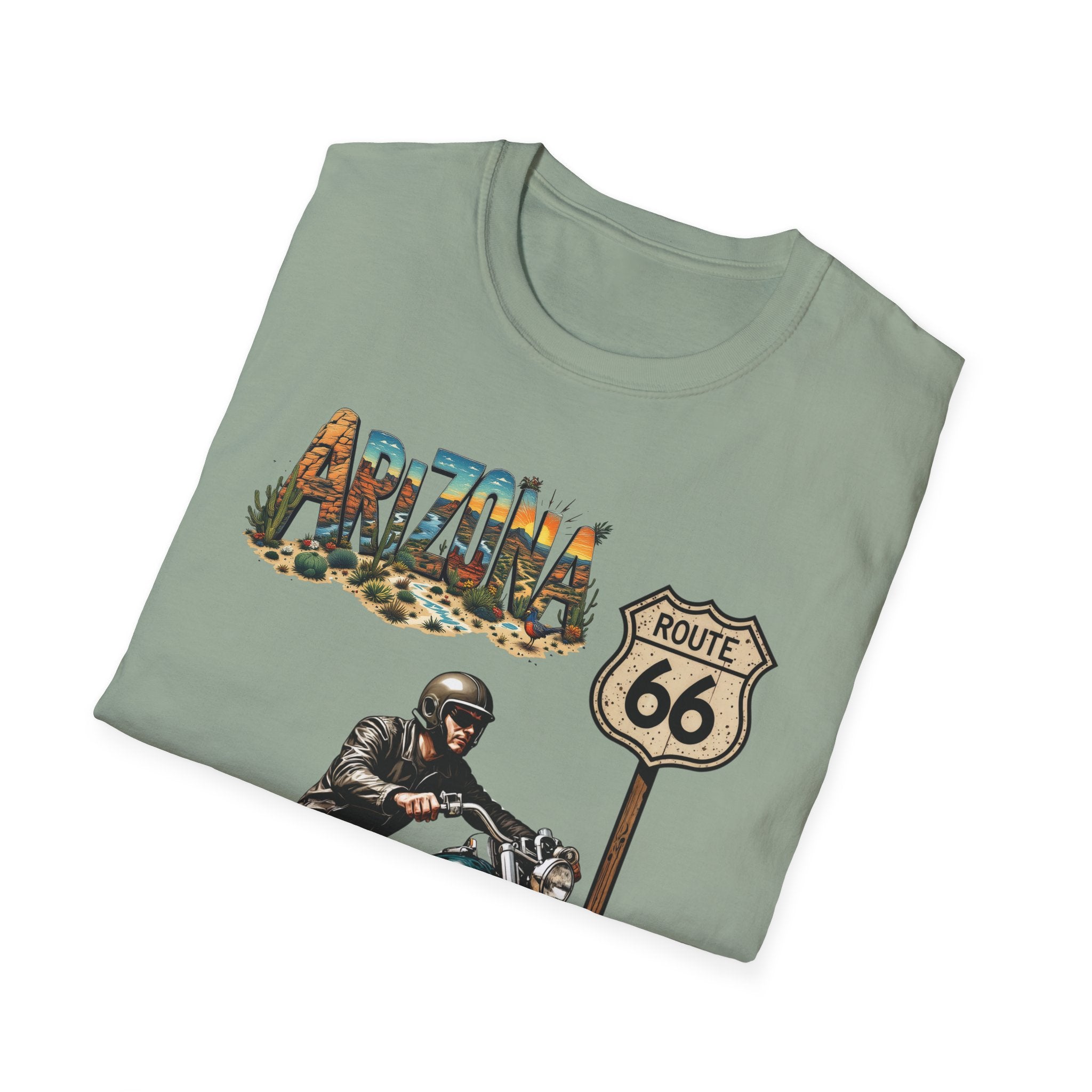 Arizona Route 66 Motorcycle T-Shirt | Biker Road Trip Tee