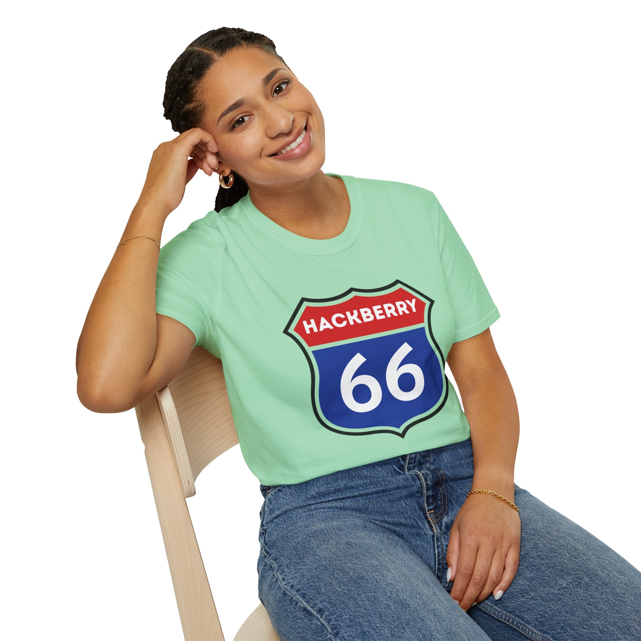 Hackberry 66 Shield T-Shirt | Route 66 Road Sign Tee